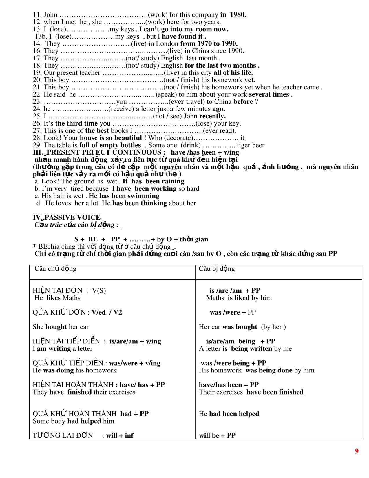 Bài tập tiếng Anh Lớp 10 -  Unit 4, 5, 6 trang 9