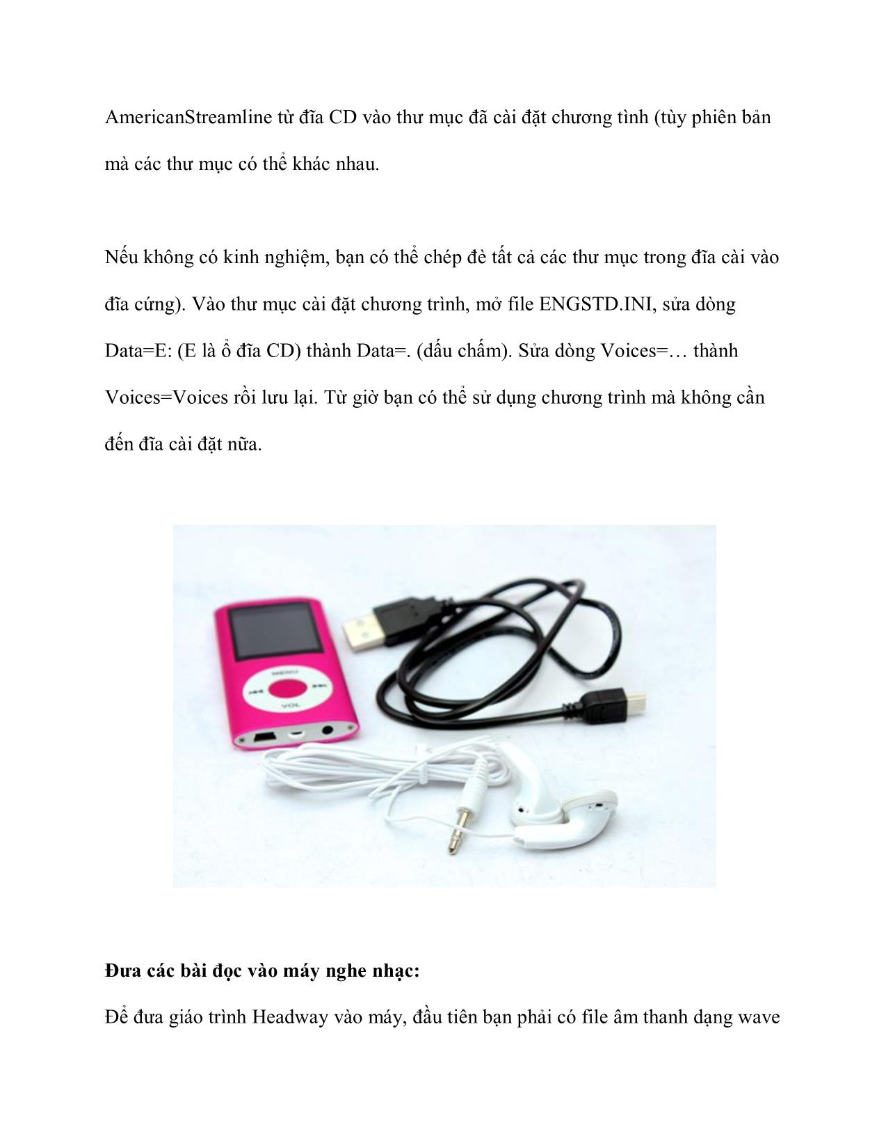 Luyện nghe tiếng Anh bằng máy nghe nhạc MP3 trang 6