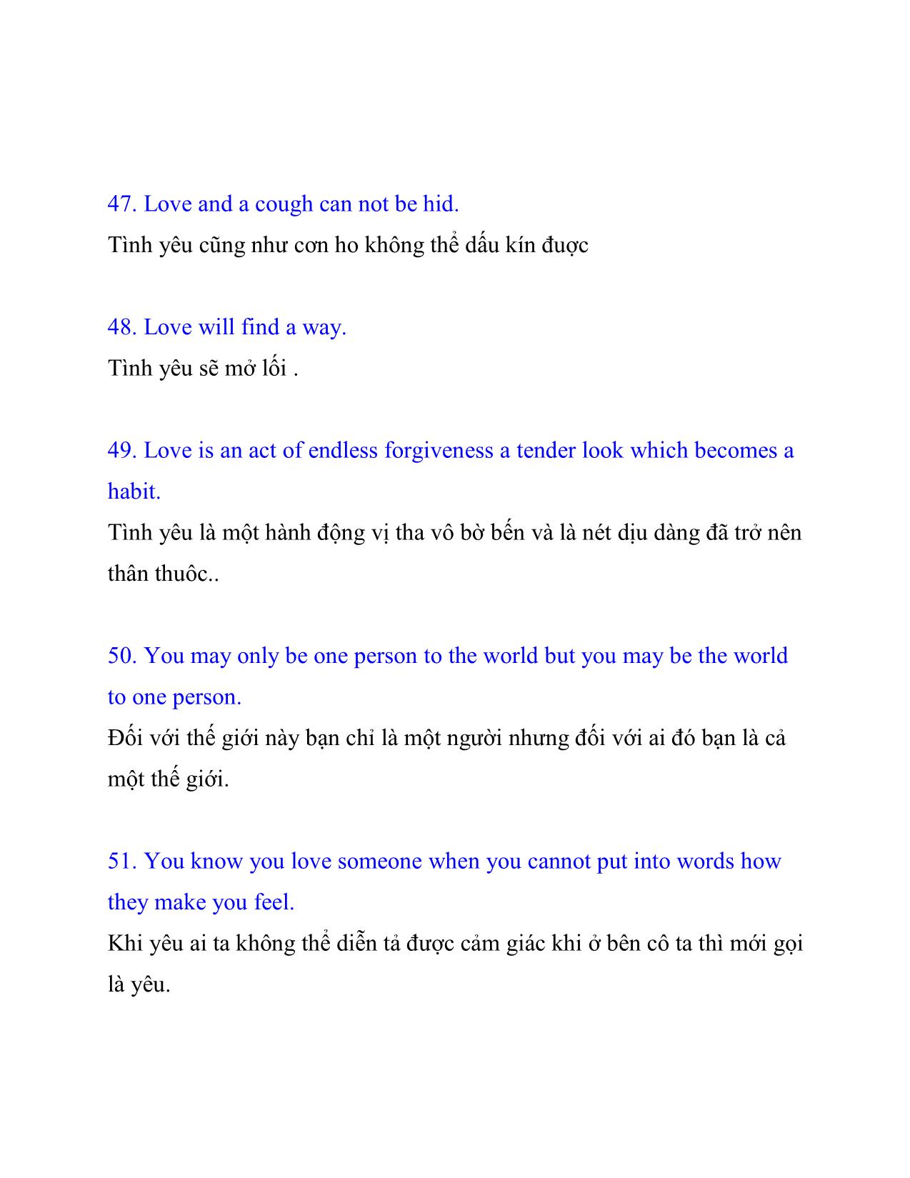 Những câu danh ngôn về tình yêu hay bằng Tiềng Anh trang 10