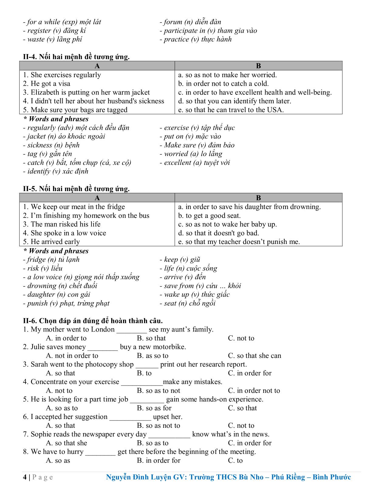 Bài tập tiếng Anh Lớp 8 - Unit 9. A first aid course trang 4