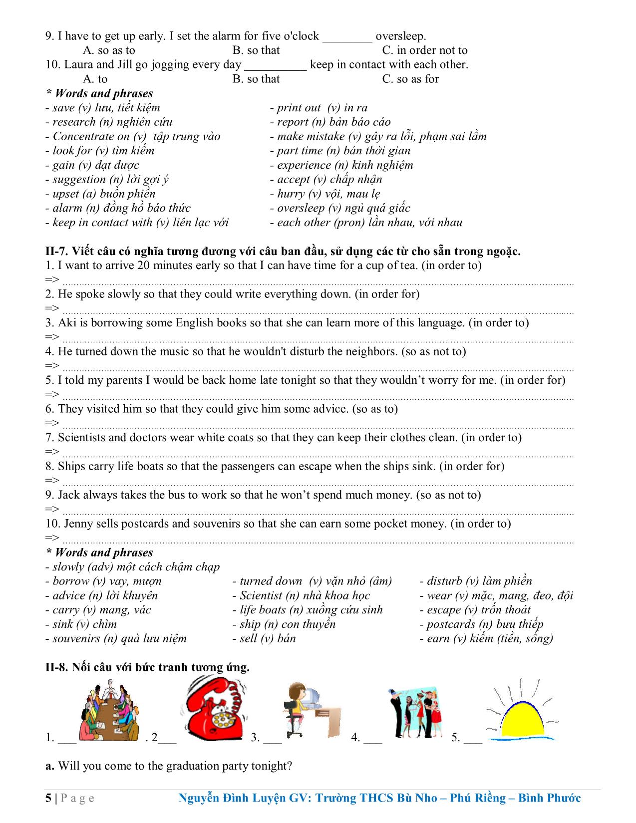 Bài tập tiếng Anh Lớp 8 - Unit 9. A first aid course trang 5