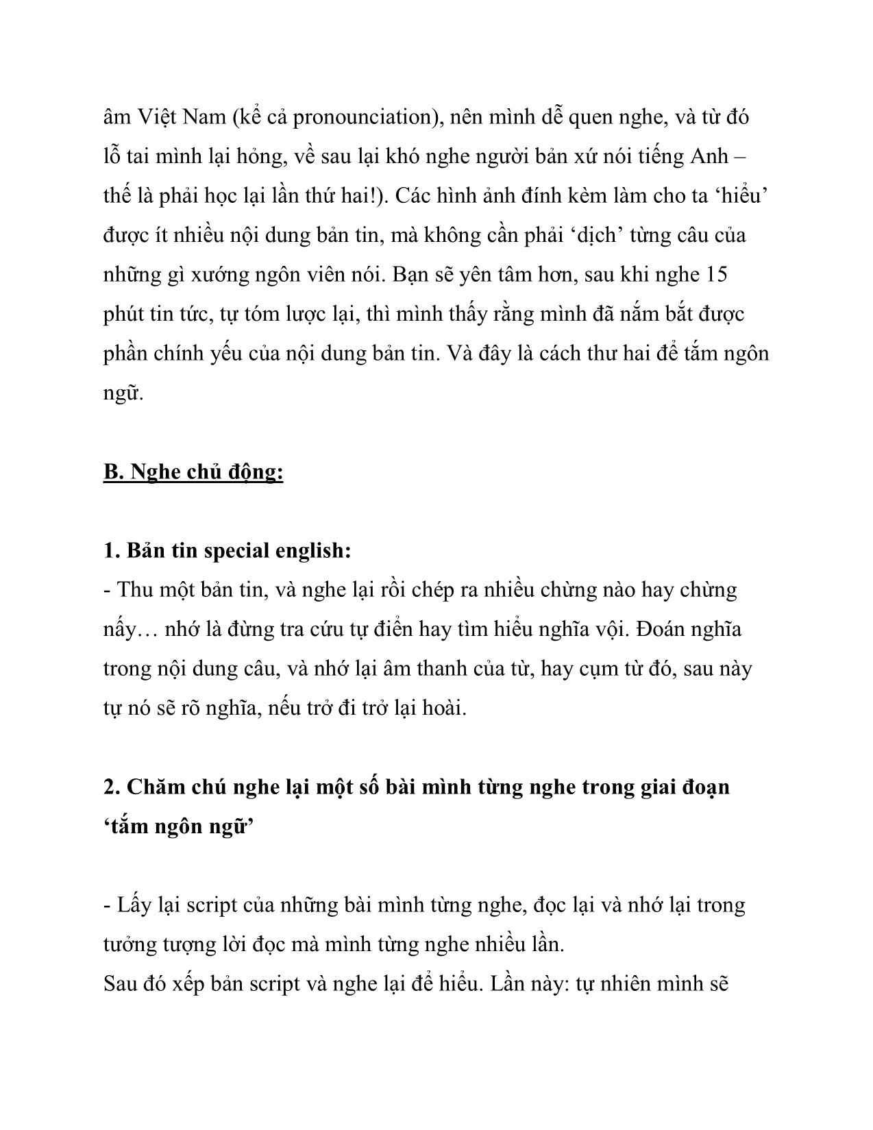 Cách luyện nghe tiếng Anh hiệu quả trang 6