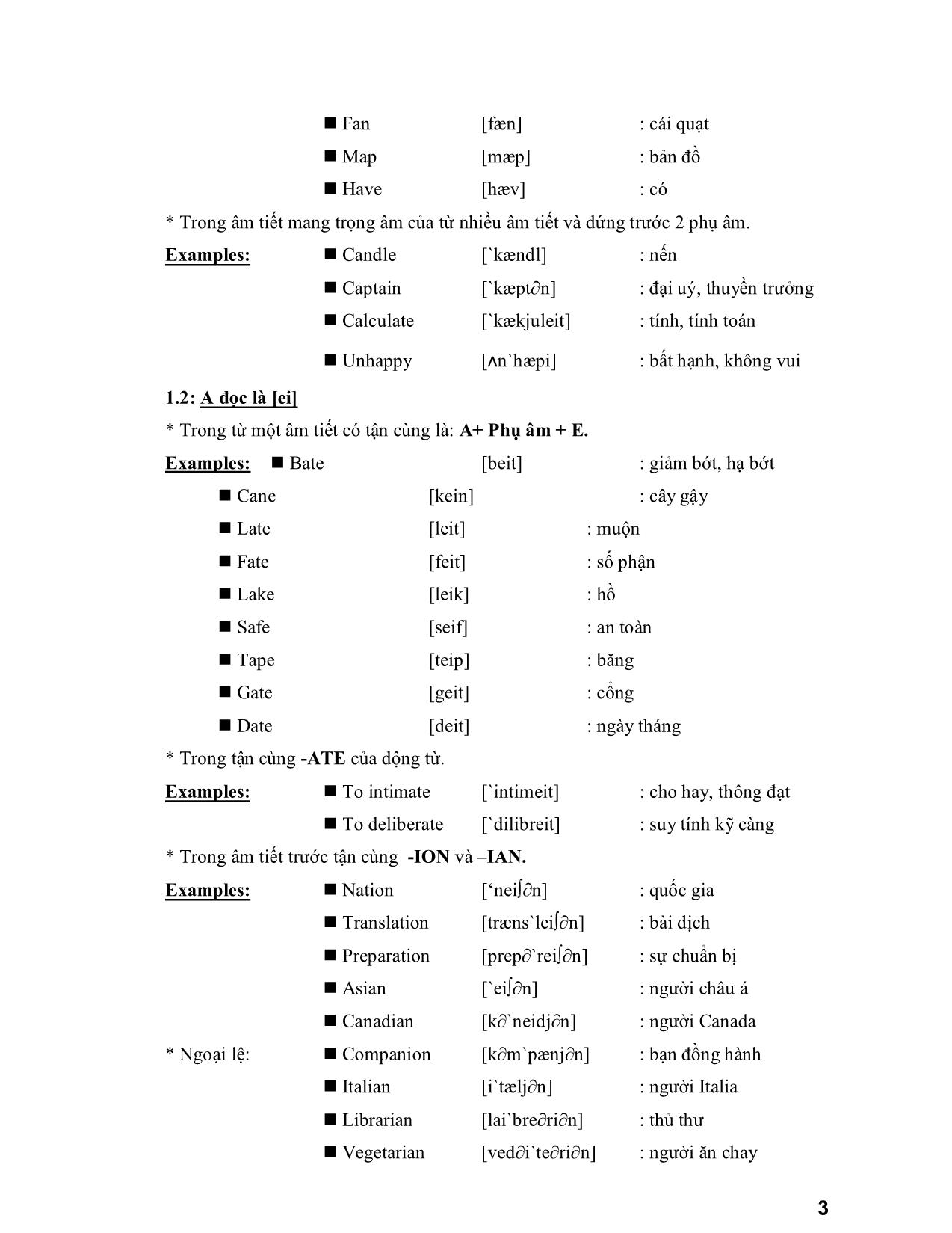 Các quy tắc phát âm tiếng Anh cơ bản trang 3