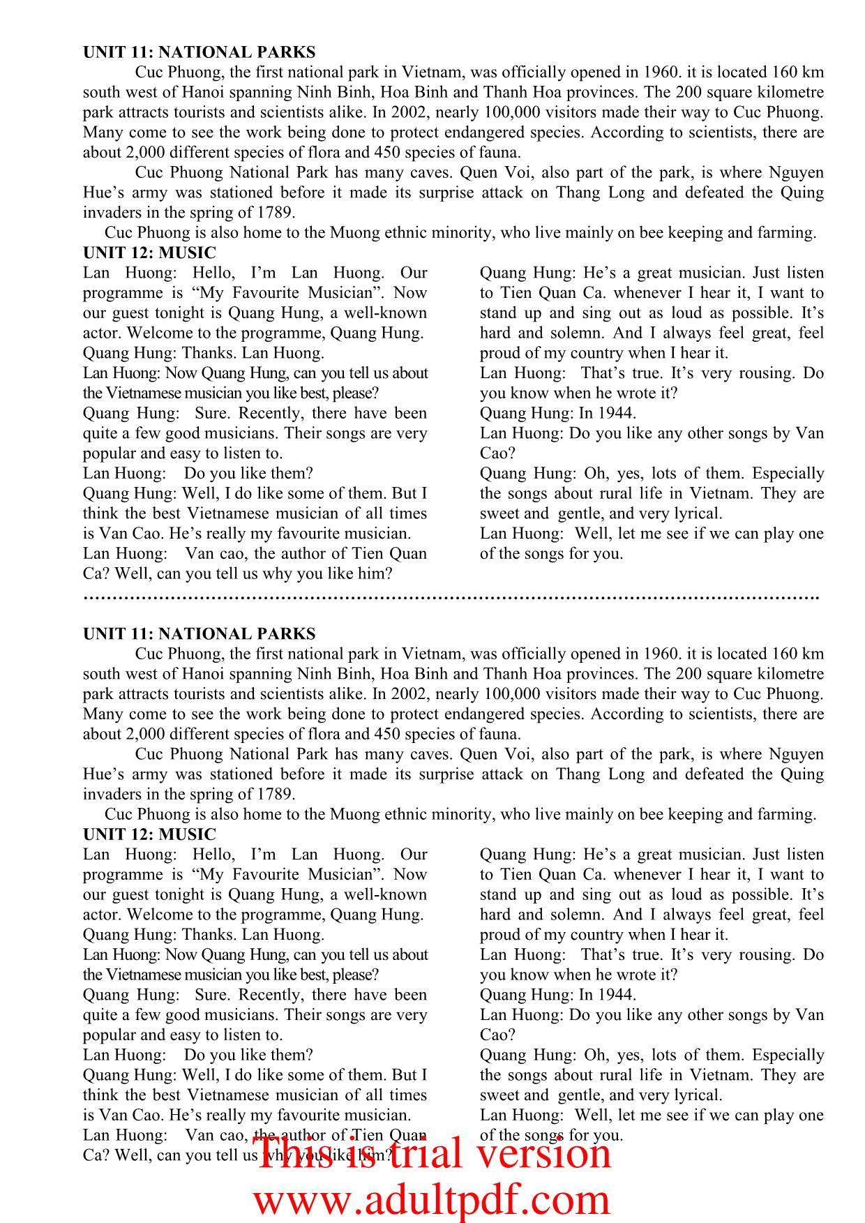 Tiếng Anh - Tapescripts 10 trang 10