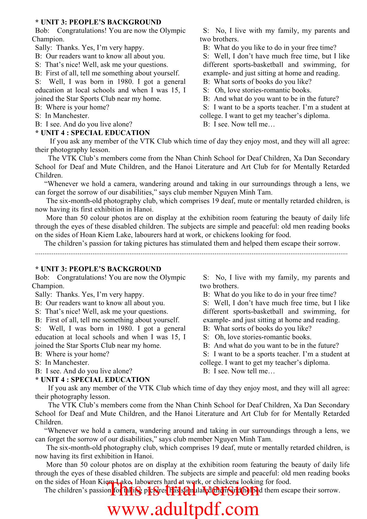 Tiếng Anh - Tapescripts 10 trang 6