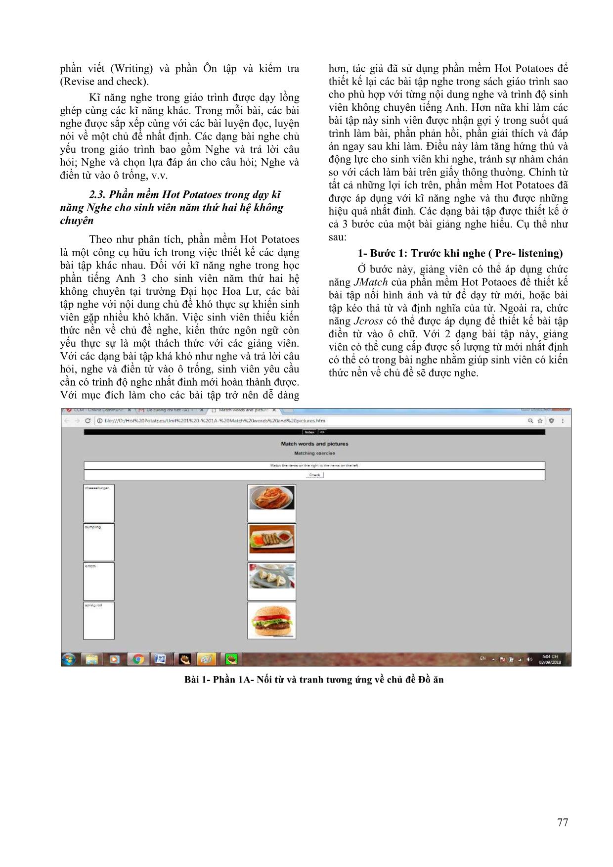 Ứng dụng phần mềm hot potatoes trong dạy và học kĩ năng nghe cho sinh viên hệ không chuyên trang 4