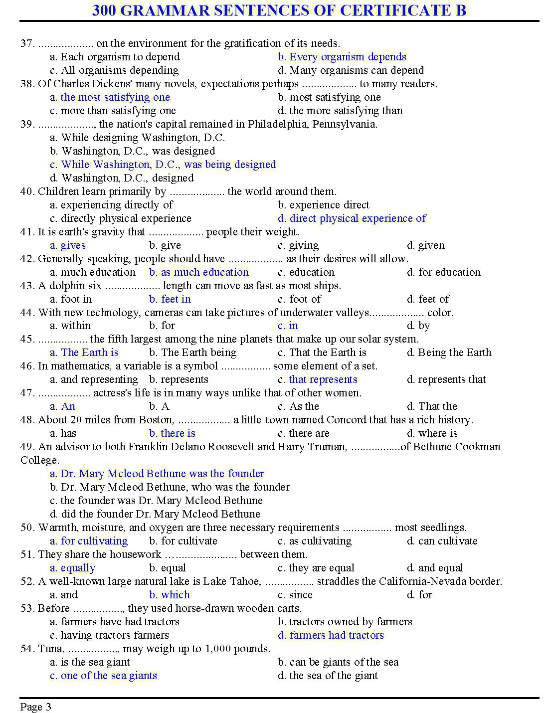 300 grammar sentences of certificate B trang 3