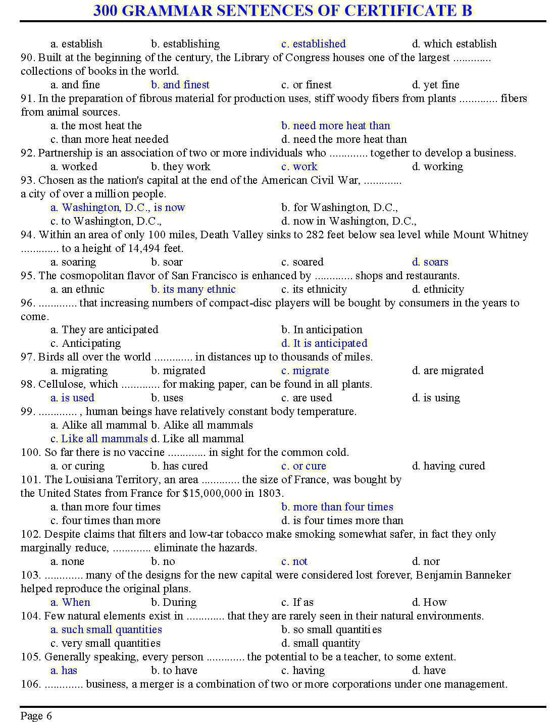 300 grammar sentences of certificate B trang 6