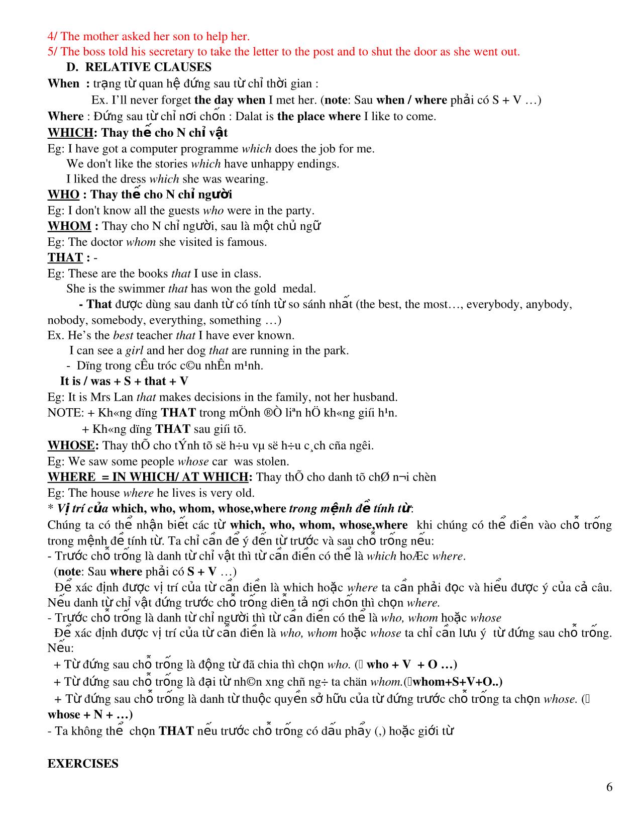 Lý thuyết và bài tập ôn thi học kì 1 tiếng Anh lớp 10 trang 6