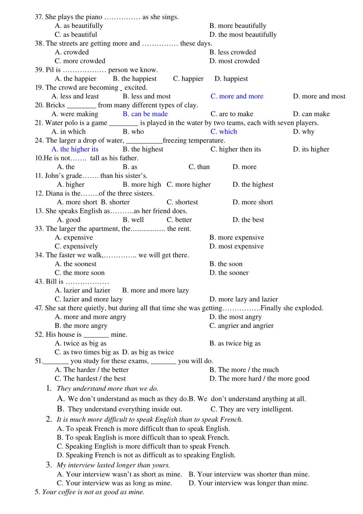 Ôn tập kiểm tra 1 tiết lần 1 môn Tiếng Anh Lớp 12 trang 5
