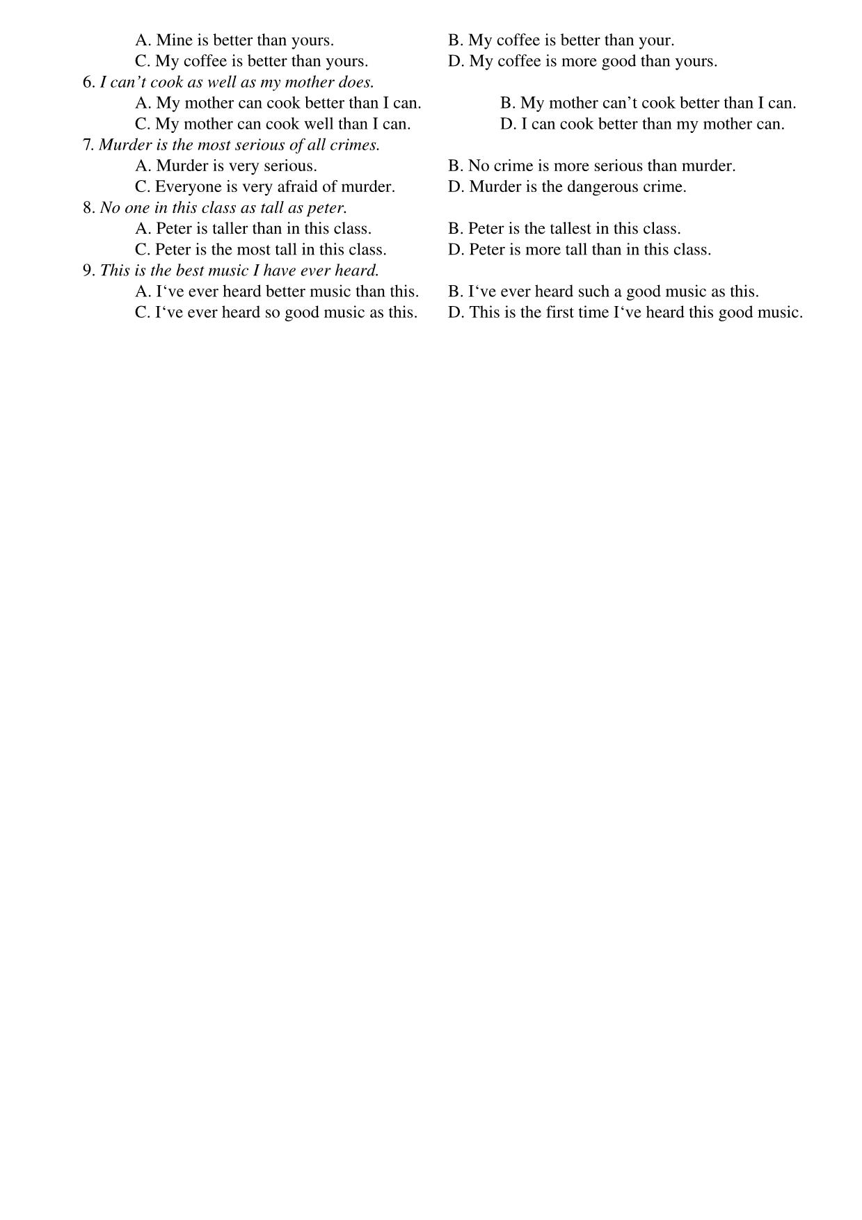 Ôn tập kiểm tra 1 tiết lần 1 môn Tiếng Anh Lớp 12 trang 6