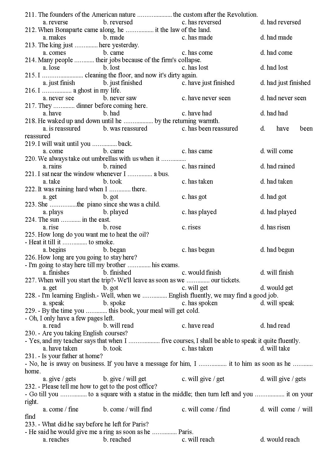 300 câu trắc nghiệm ngữ pháp Tiếng Anh trang 10