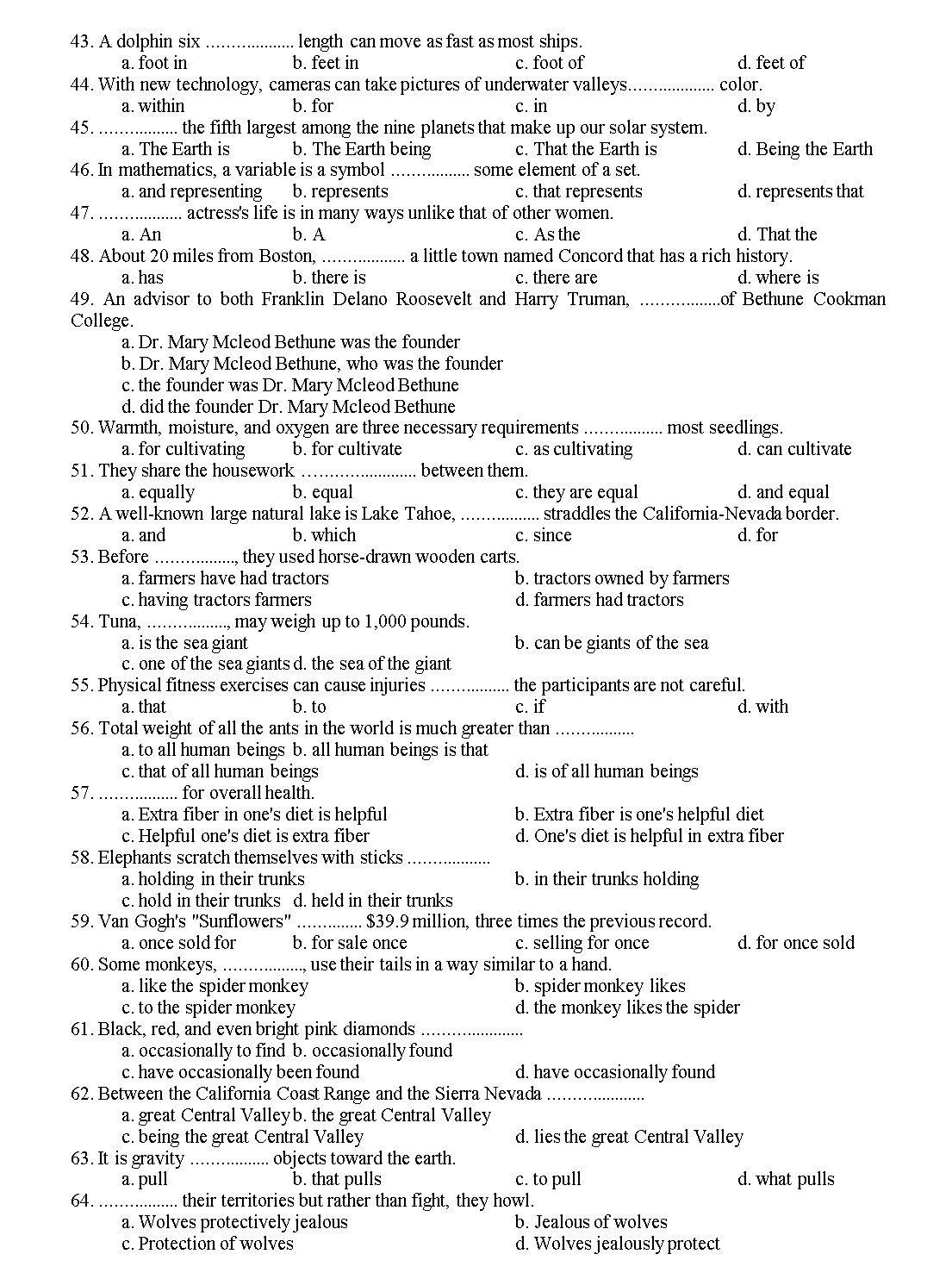 300 câu trắc nghiệm ngữ pháp Tiếng Anh trang 3