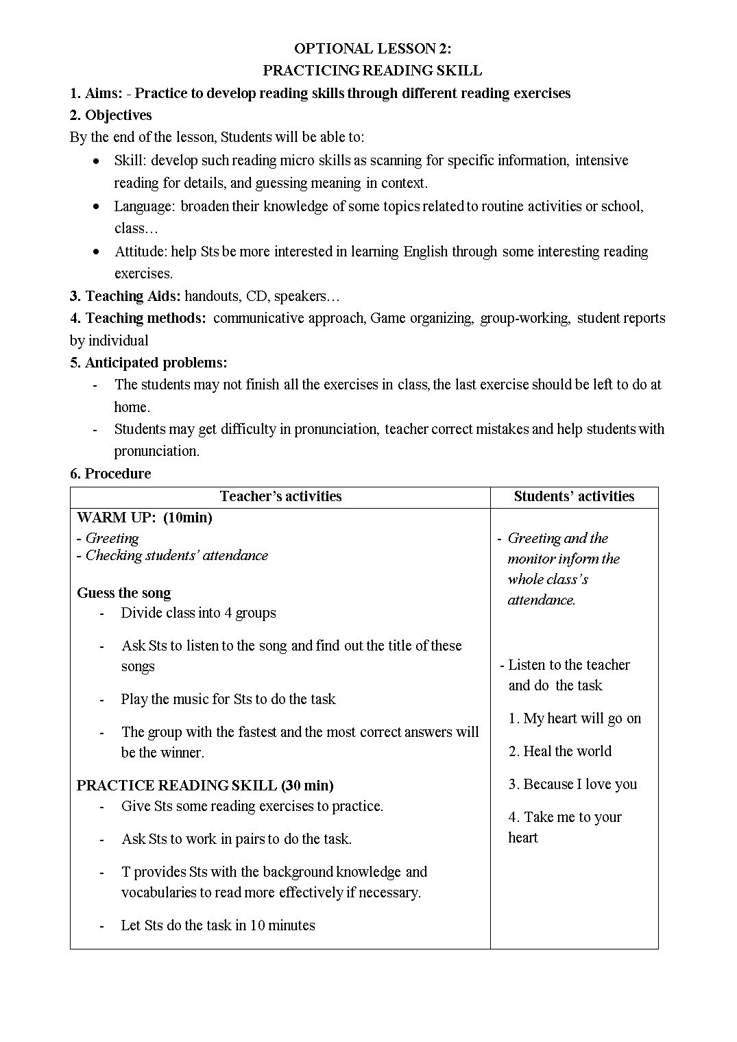 Giáo án tiếng Anh Lớp 10 - Học kì 1 trang 4