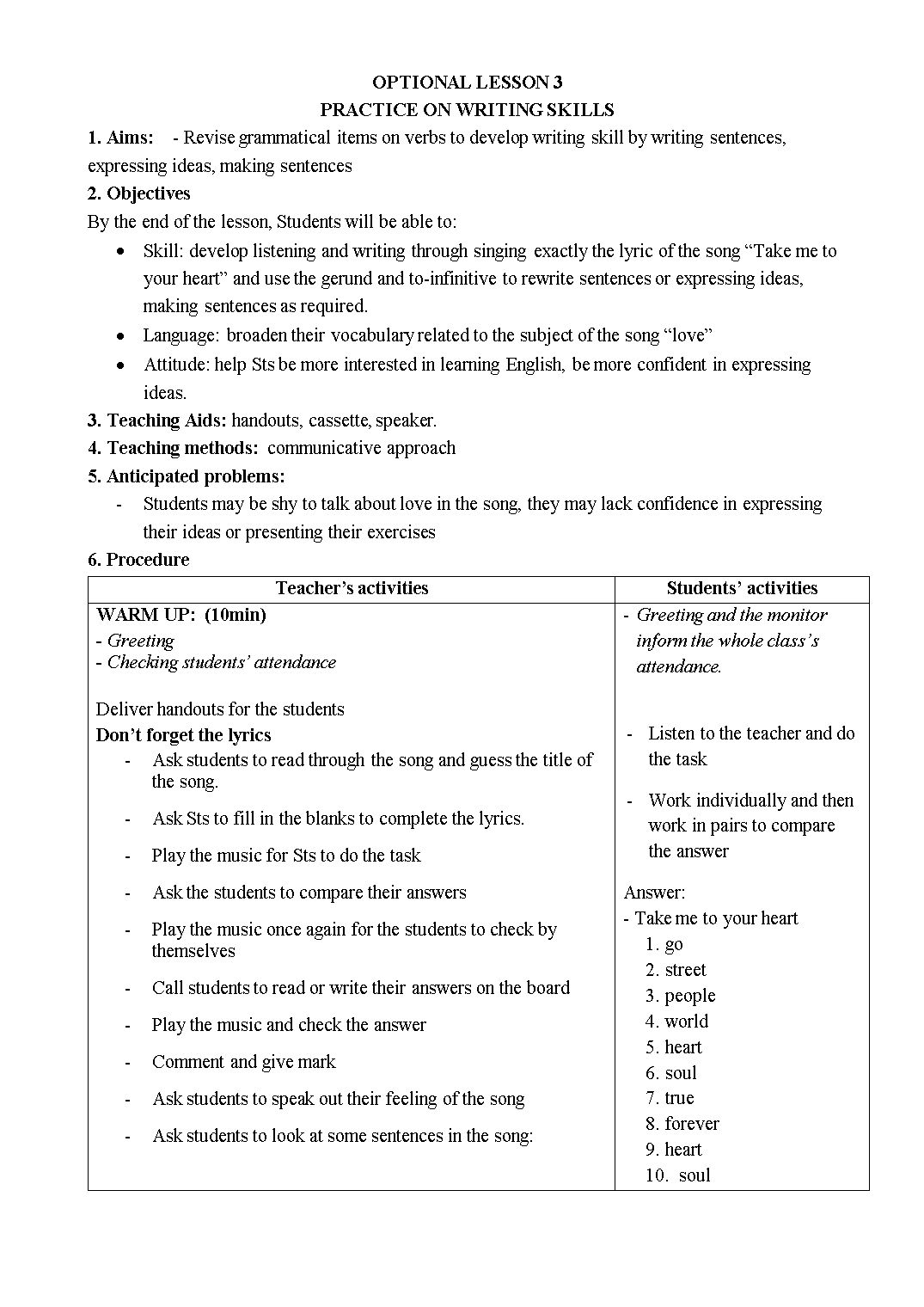 Giáo án tiếng Anh Lớp 10 - Học kì 1 trang 7
