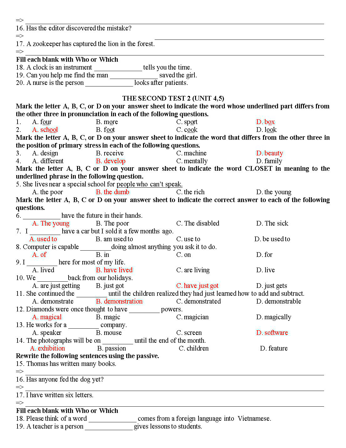 Tổng hợp đề kiểm tra 15 phút tiếng Anh lớp 10 trang 4