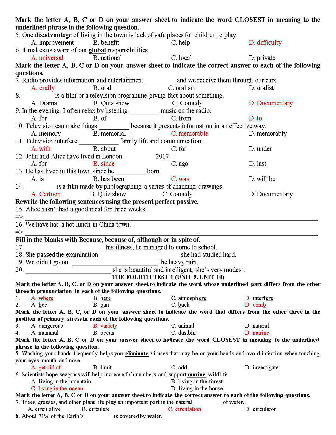 Tổng hợp đề kiểm tra 15 phút tiếng Anh lớp 10 trang 6