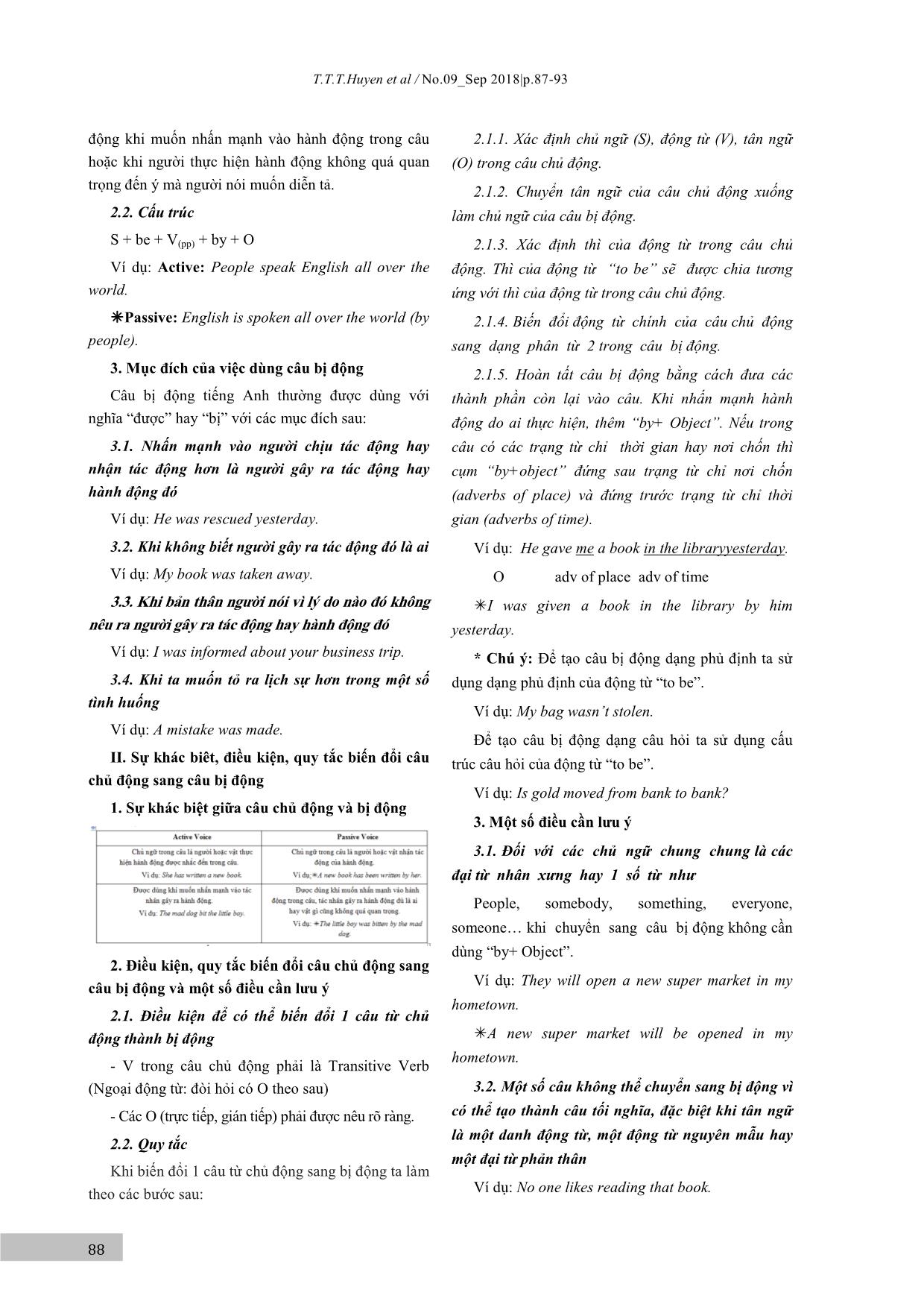 Cách sử dụng câu chủ động và câu bị động trong tiếng Anh trang 2