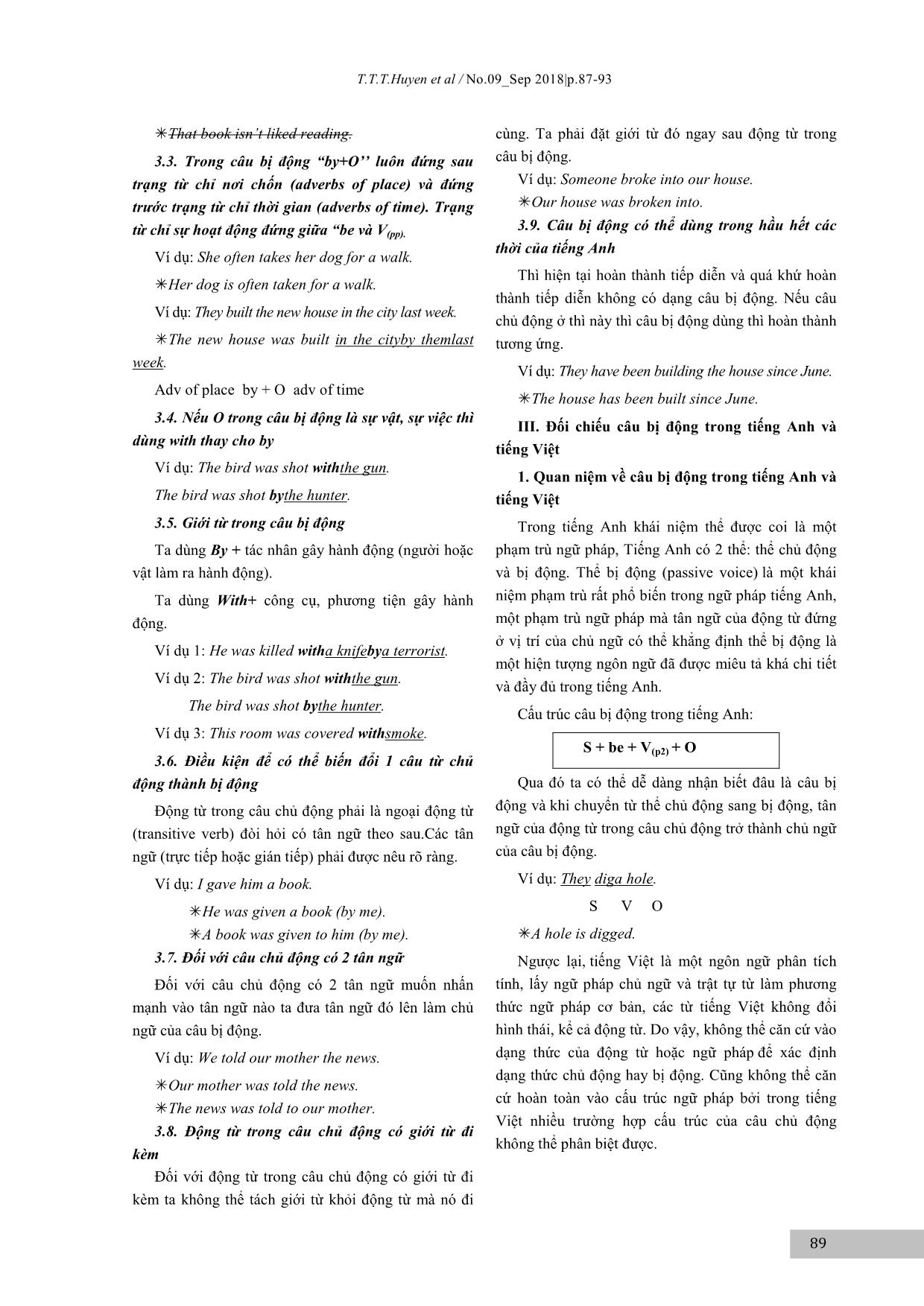 Cách sử dụng câu chủ động và câu bị động trong tiếng Anh trang 3