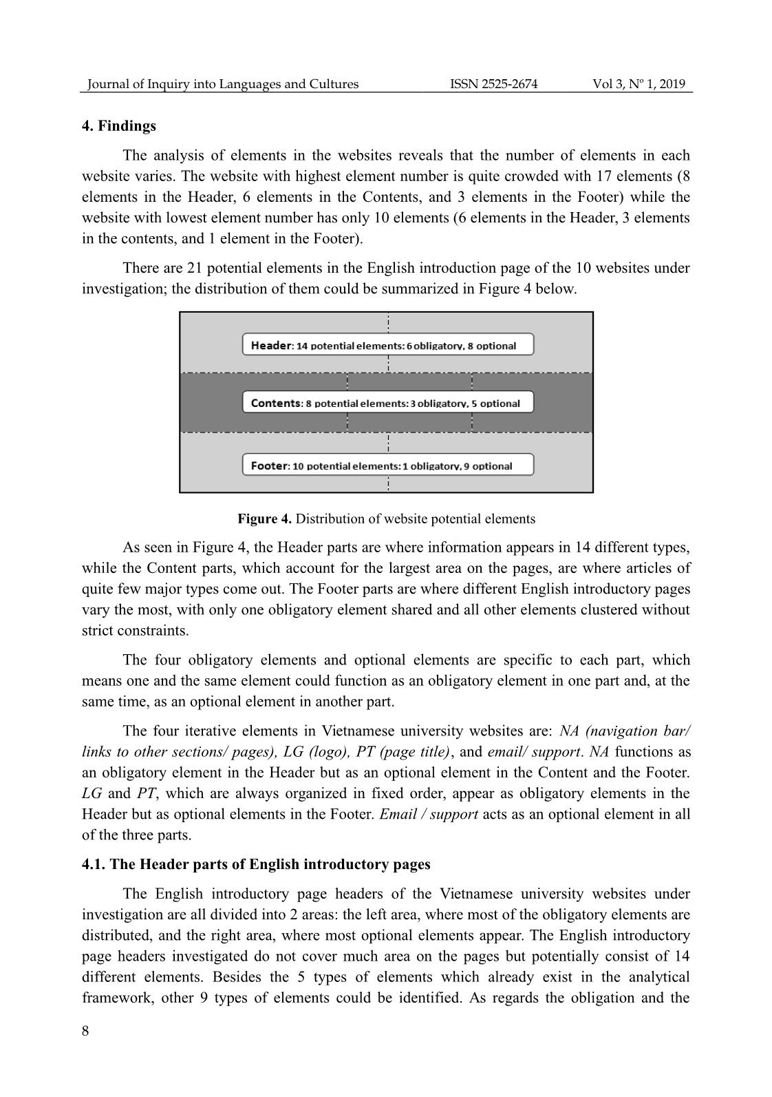 Generic structure potential of the english introductory information pages of university websites in Vietnam trang 8