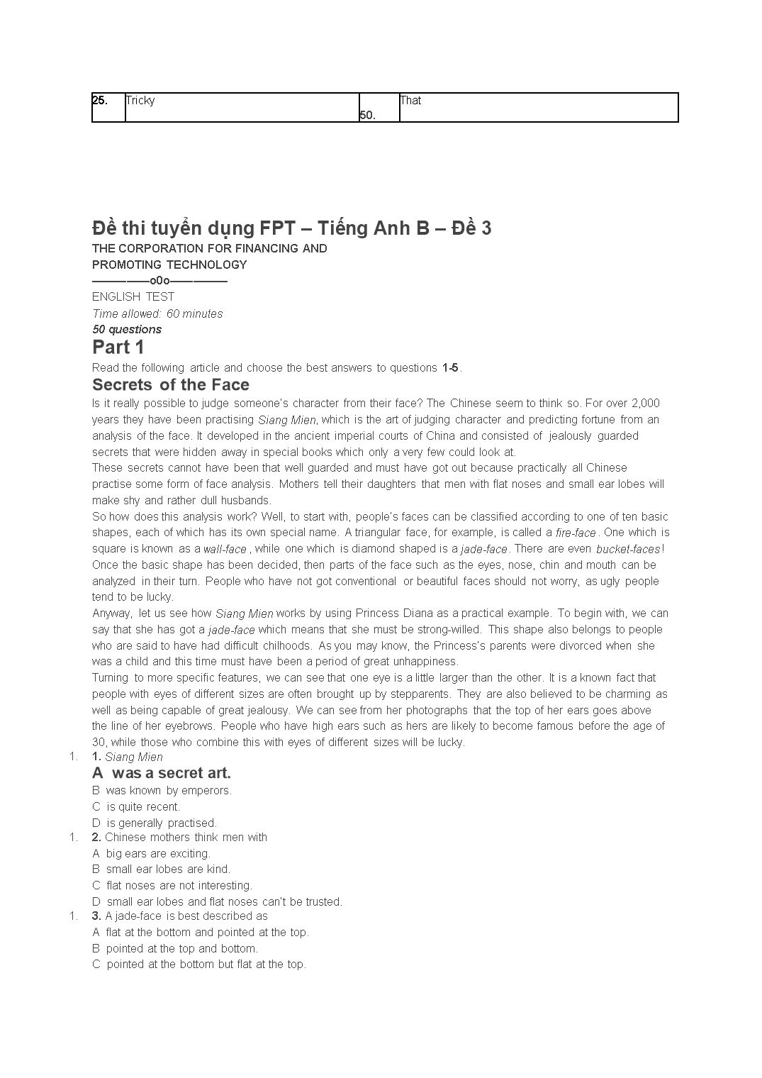 Đề thi tuyển dụng FPT – Tiếng anh B – Đề 1 trang 8