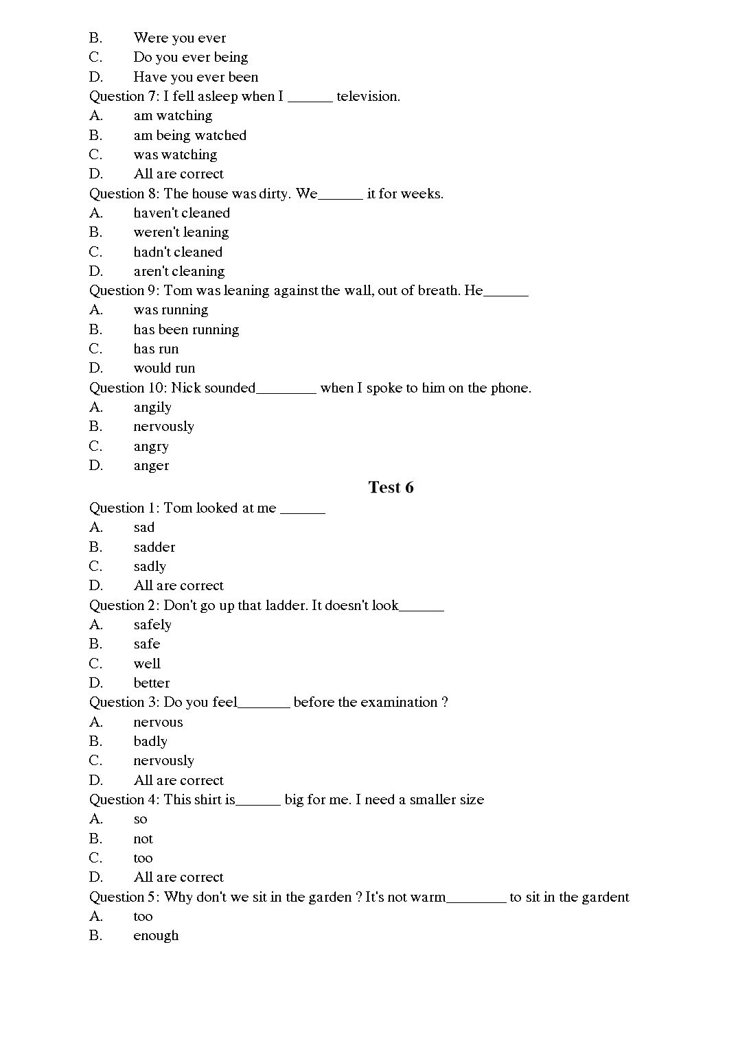 Tiếng Anh - Level A trang 6
