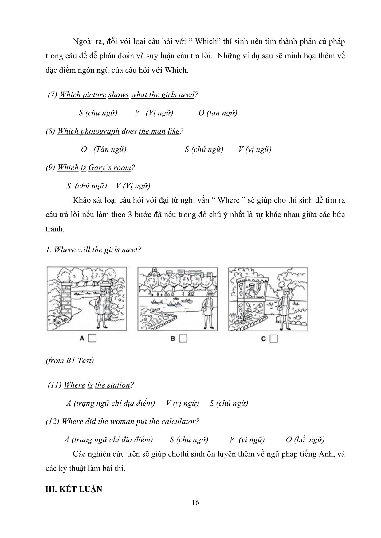Một số đặc điểm ngôn ngữ thường gặp trong phần thi nghe tả tranh của bài thi trình độ B1 cambridge trang 5