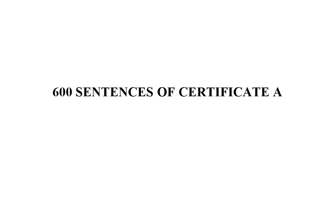 600 sentences of Certificate A (cont) trang 1