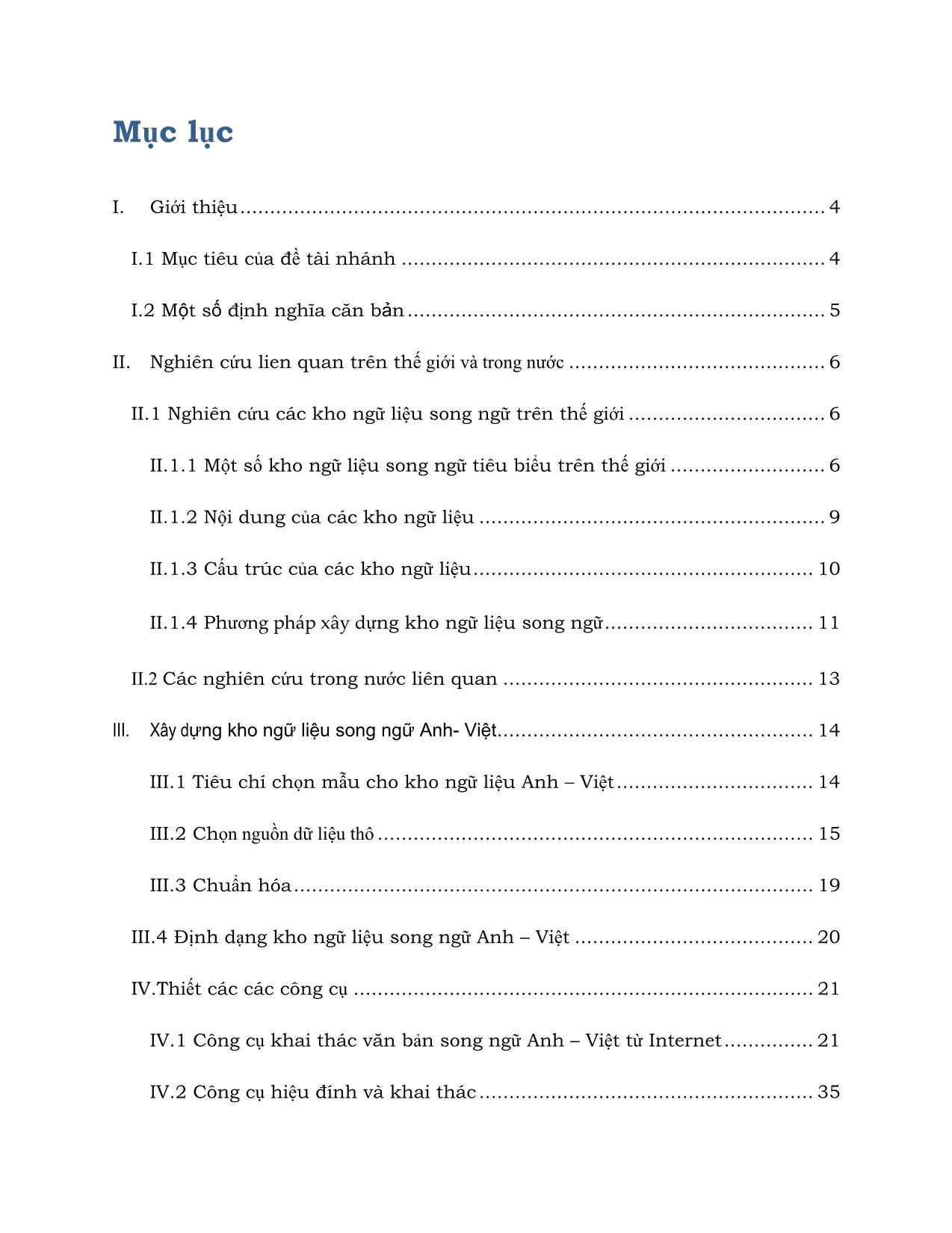 Báo cáo kỹ thuật Xây dựng kho ngữ liệu song ngữ Anh - Việt trang 2