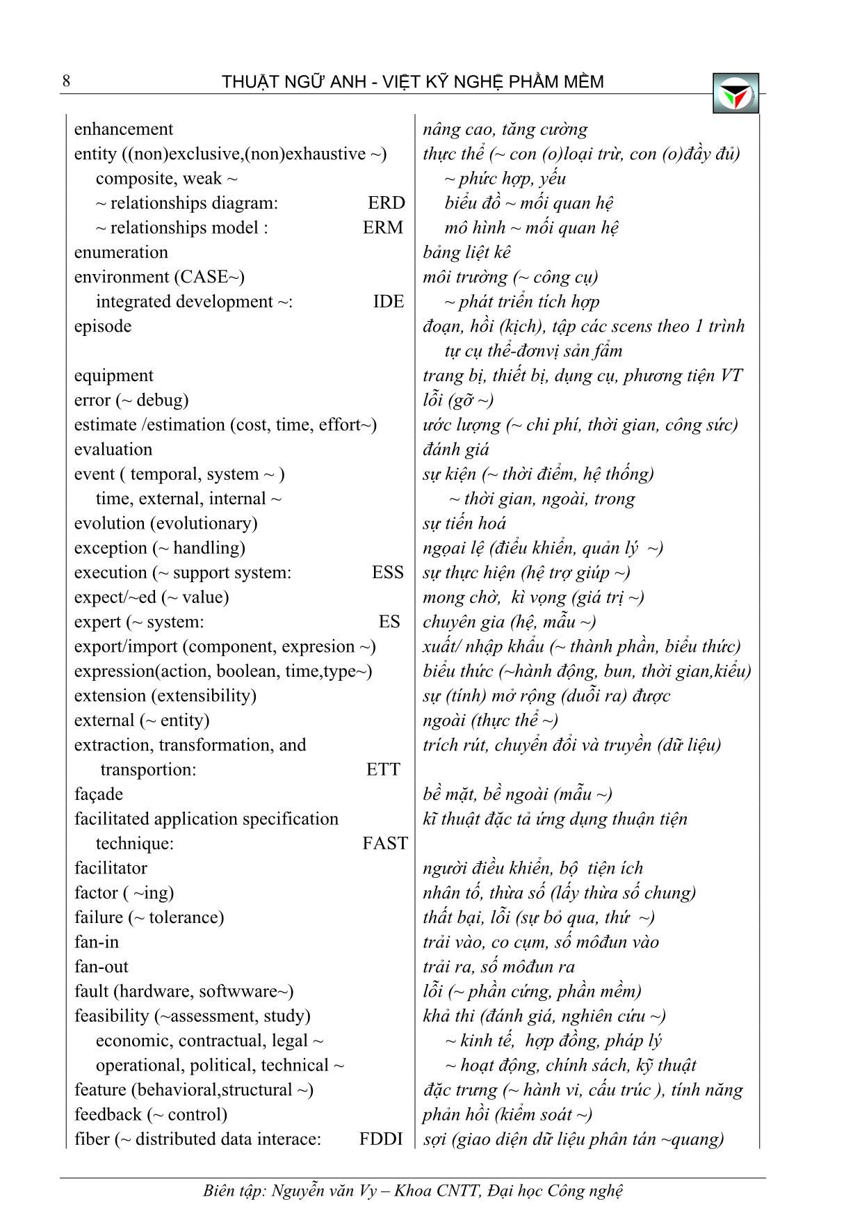 Thuật ngữ Anh - Việt kỹ nghệ phầm mềm trang 8