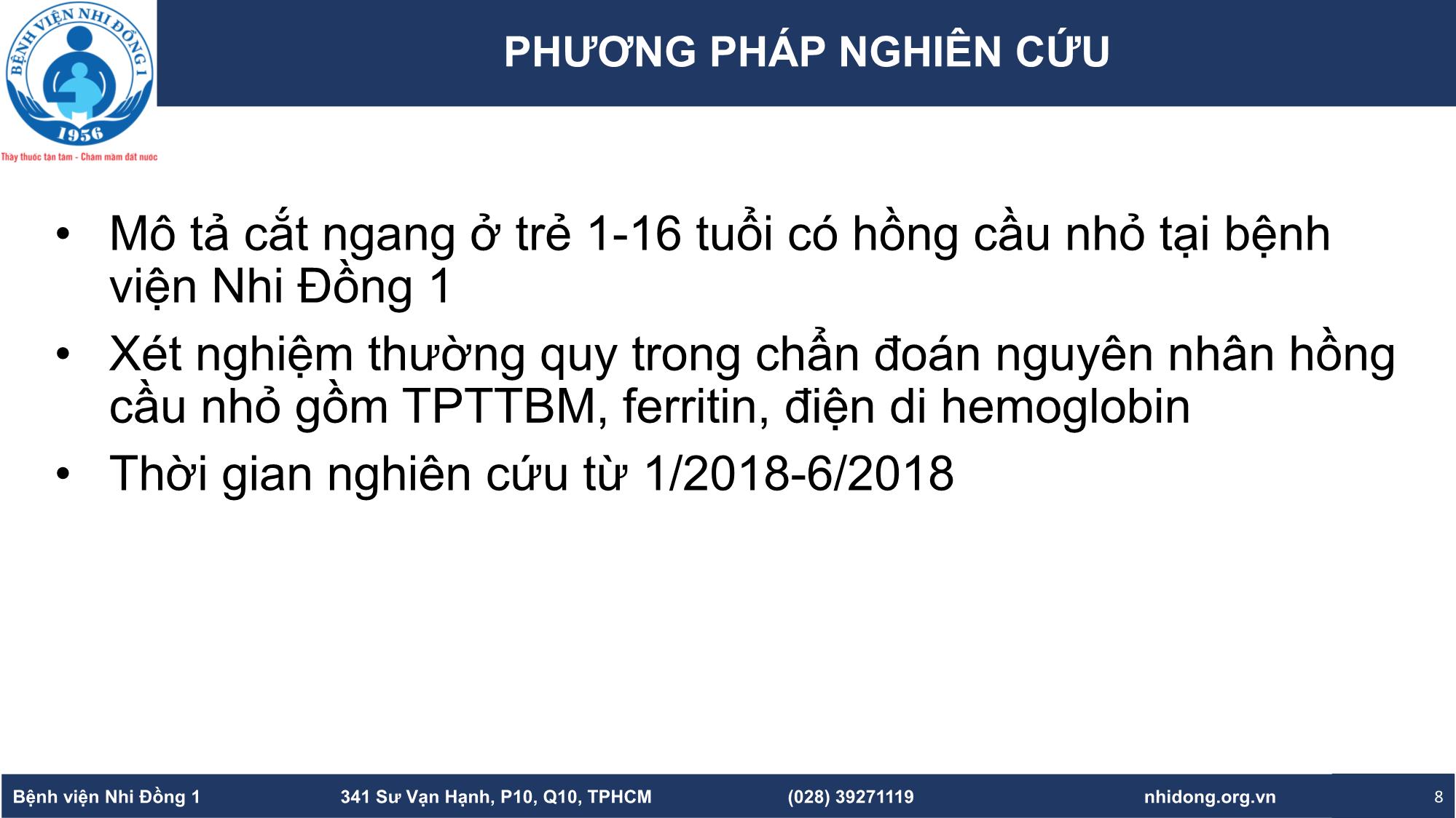 Các yếu tố liên quan đến thiếu máu thiếu sắt ở trẻ có hồng cầu nhỏ tại Nệnh viện nhi đồng 1 thành phố Hồ Chí Minh trang 8