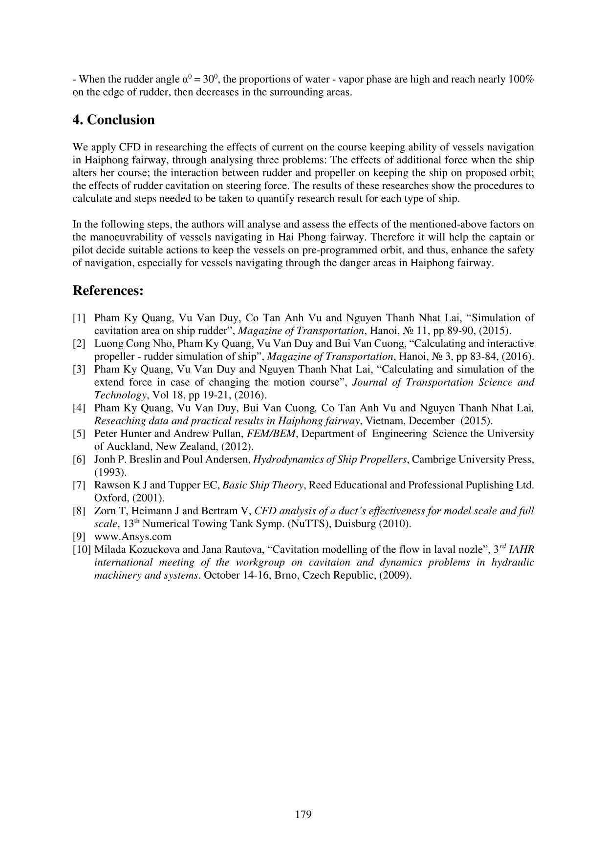 Calculation and simulation of the current effects on maritime safety in Haiphong fairway, Vietnam trang 10