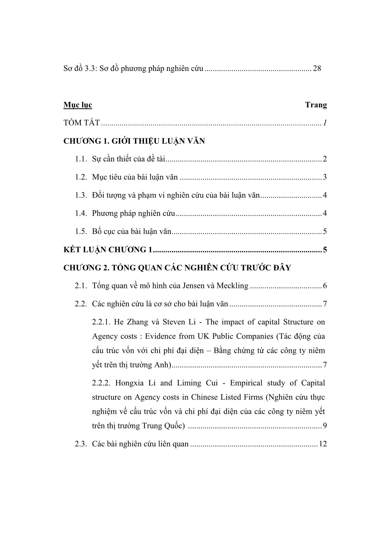 Luận văn Cấu trúc vốn và chi phí đại diện của các công ty cổ phần tại Việt Nam trang 7