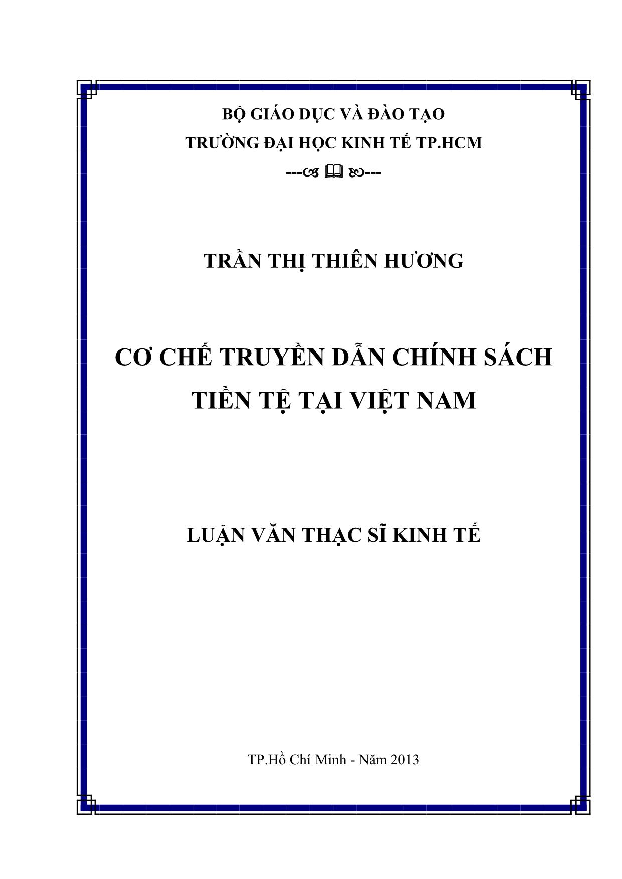 Cơ chế truyền dẫn chính sách tiền tệ tại Việt Nam trang 1