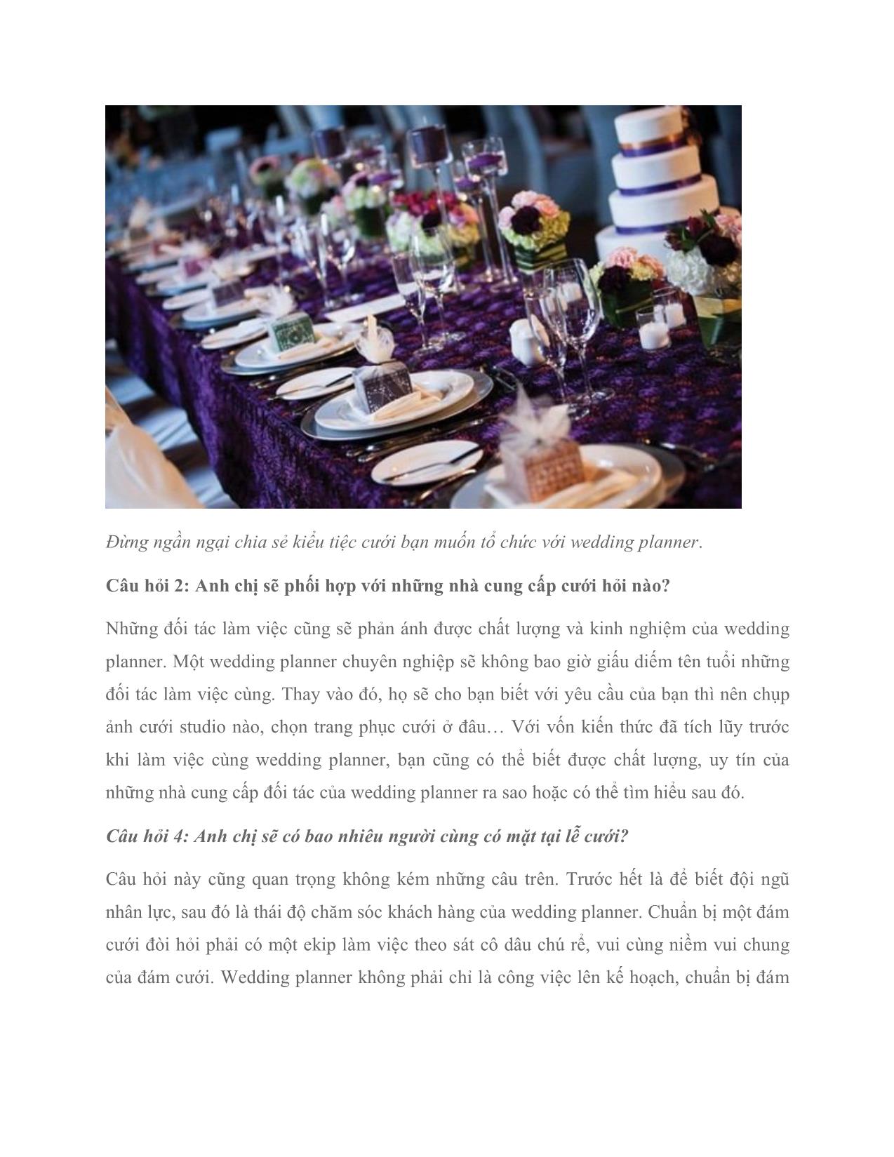 5 câu hỏi cần đặt cho wedding planner trang 3