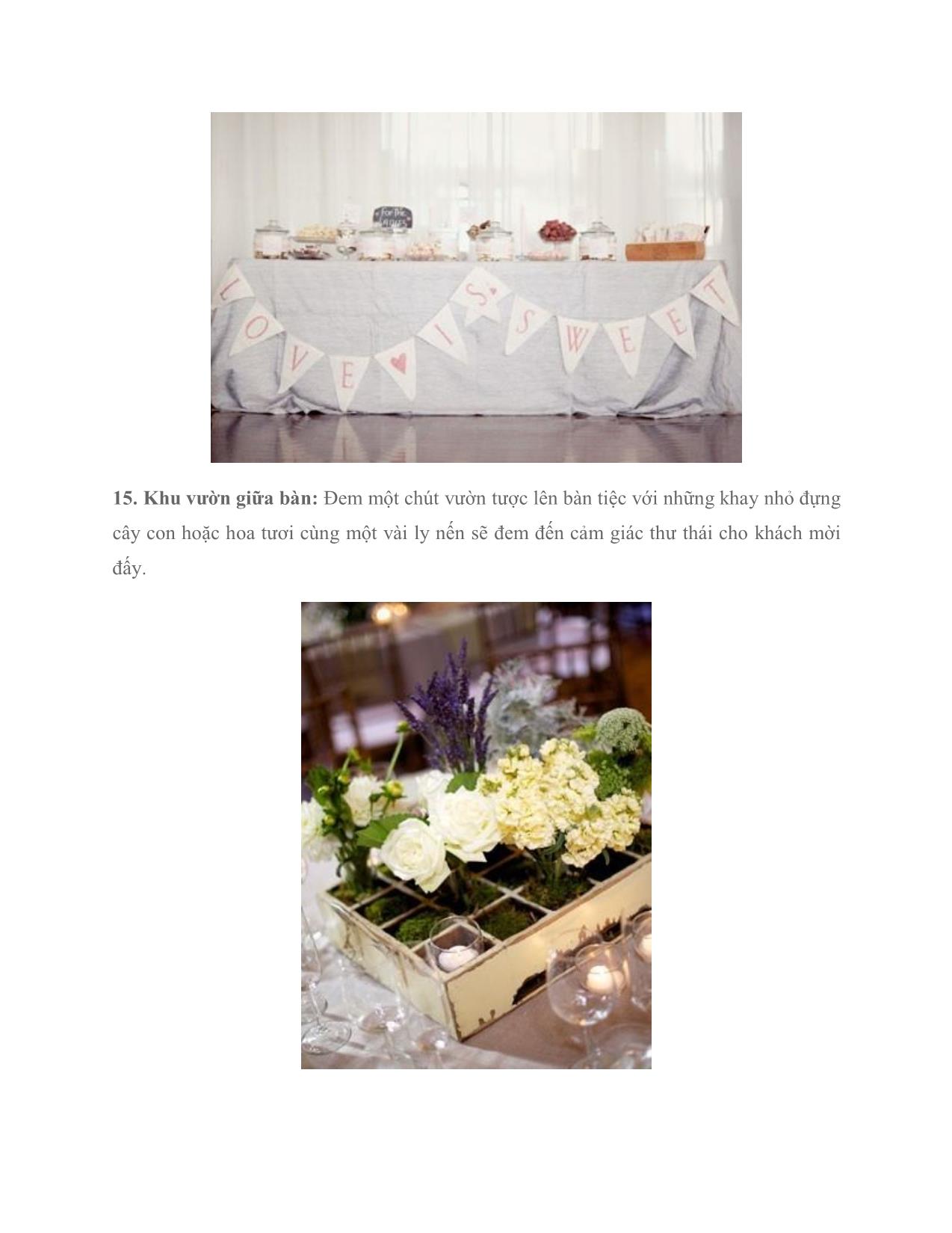 15 cách trang trí tiệc cưới đơn giản, tiết kiệm trang 10