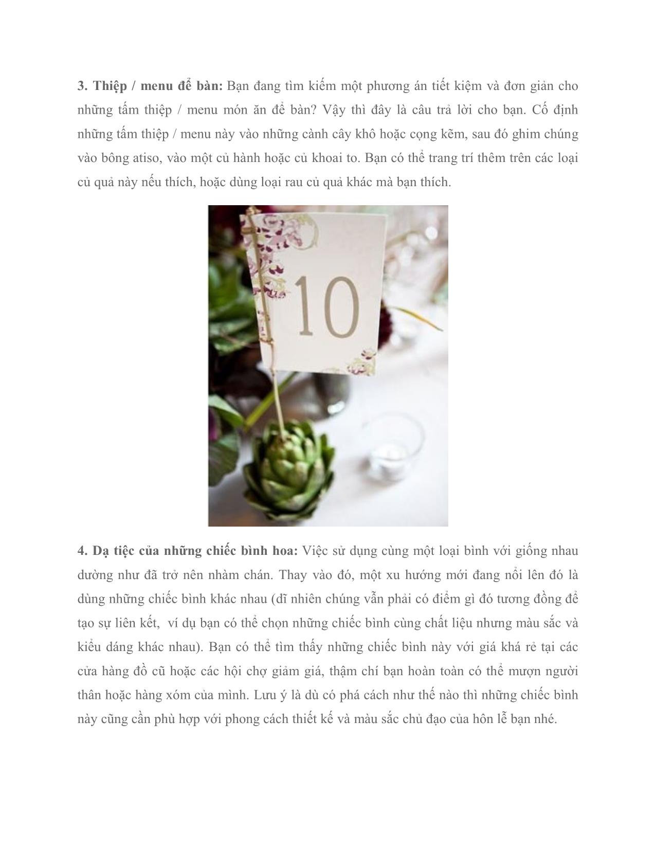 15 cách trang trí tiệc cưới đơn giản, tiết kiệm trang 3