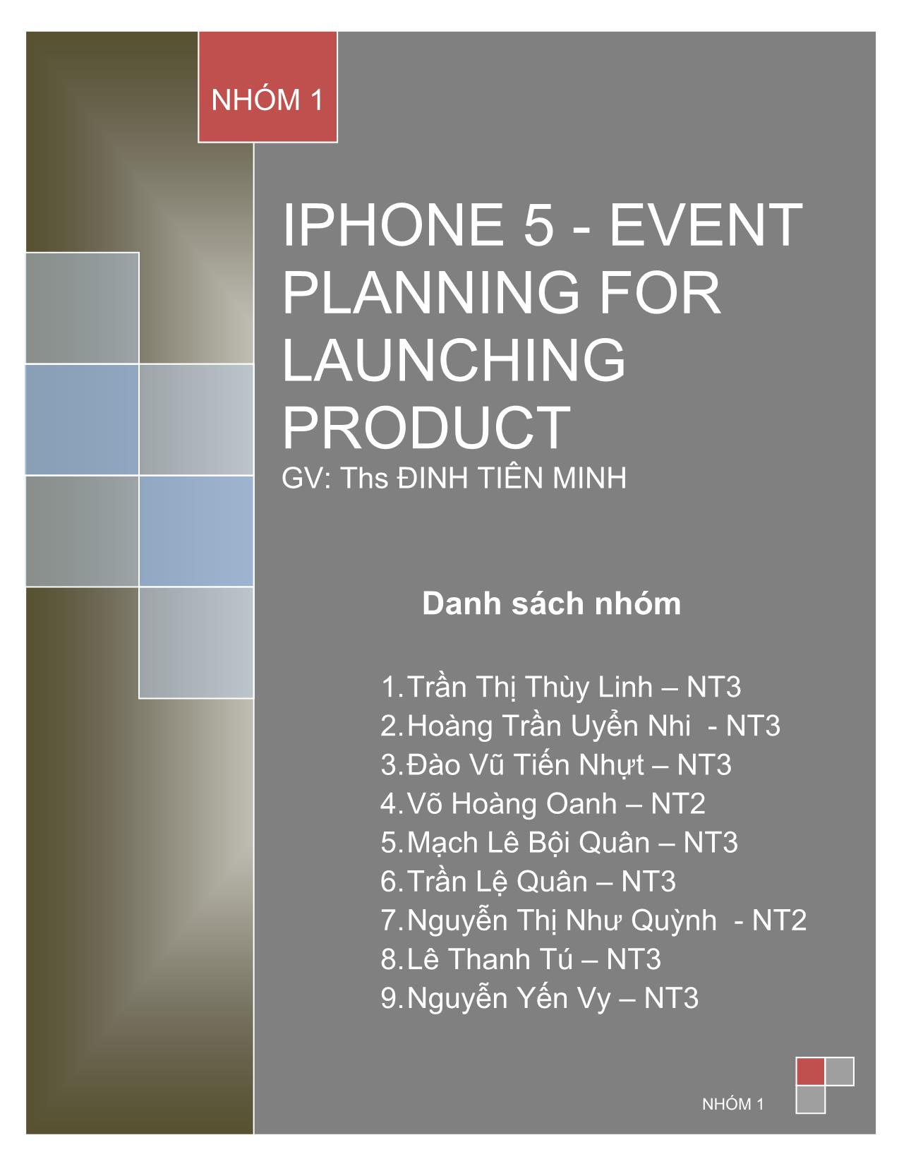 Iphone 5 - Event planning for launching product trang 1