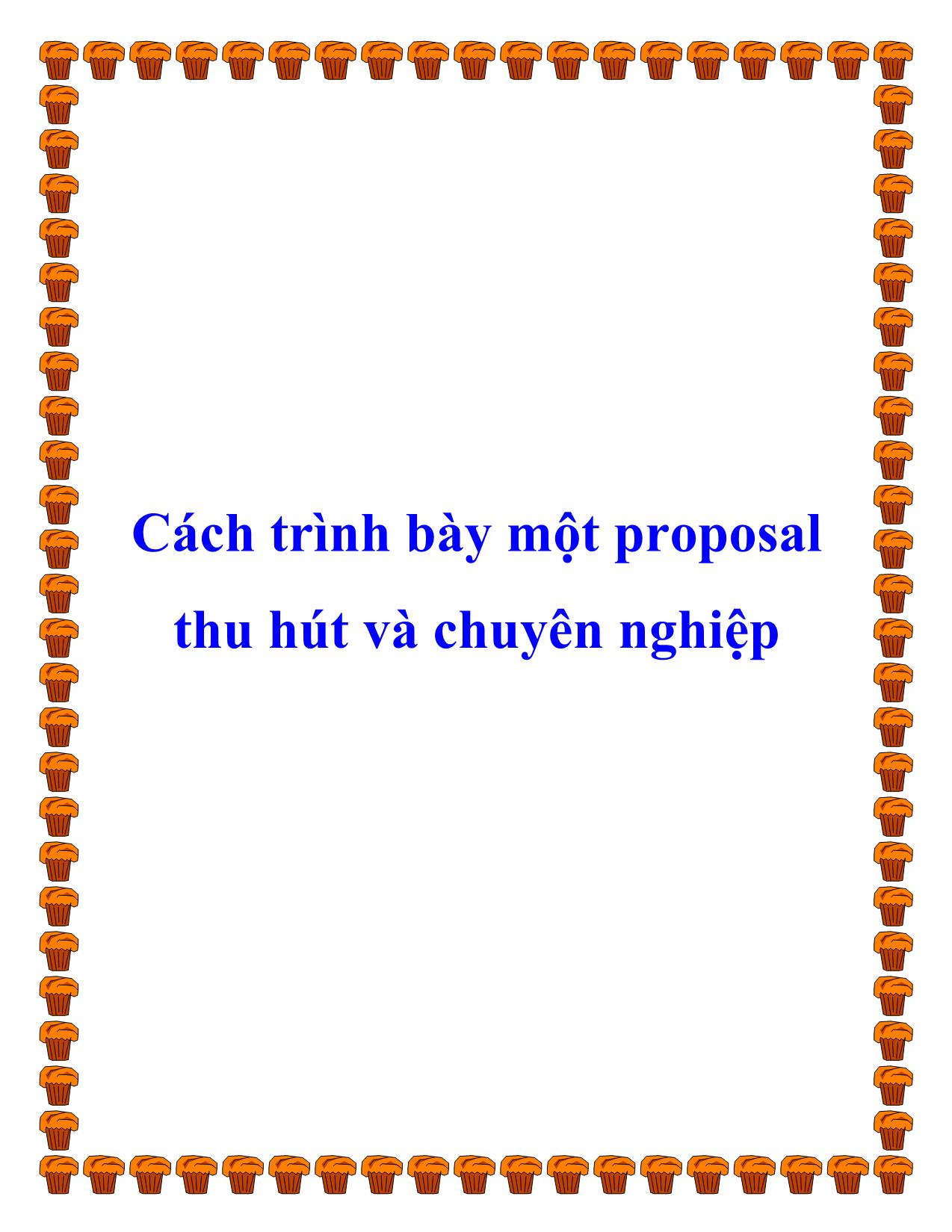 Cách trình bày một proposal thu hút và chuyên nghiệp trang 1