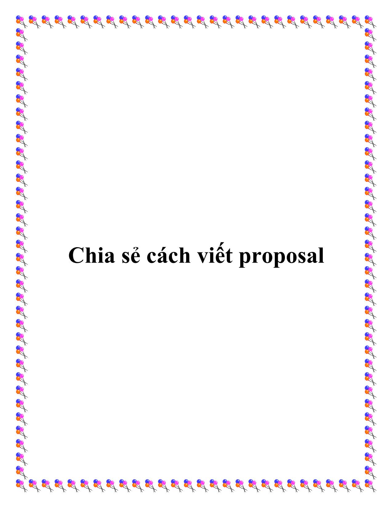 Chia sẻ cách viết proposal trang 1