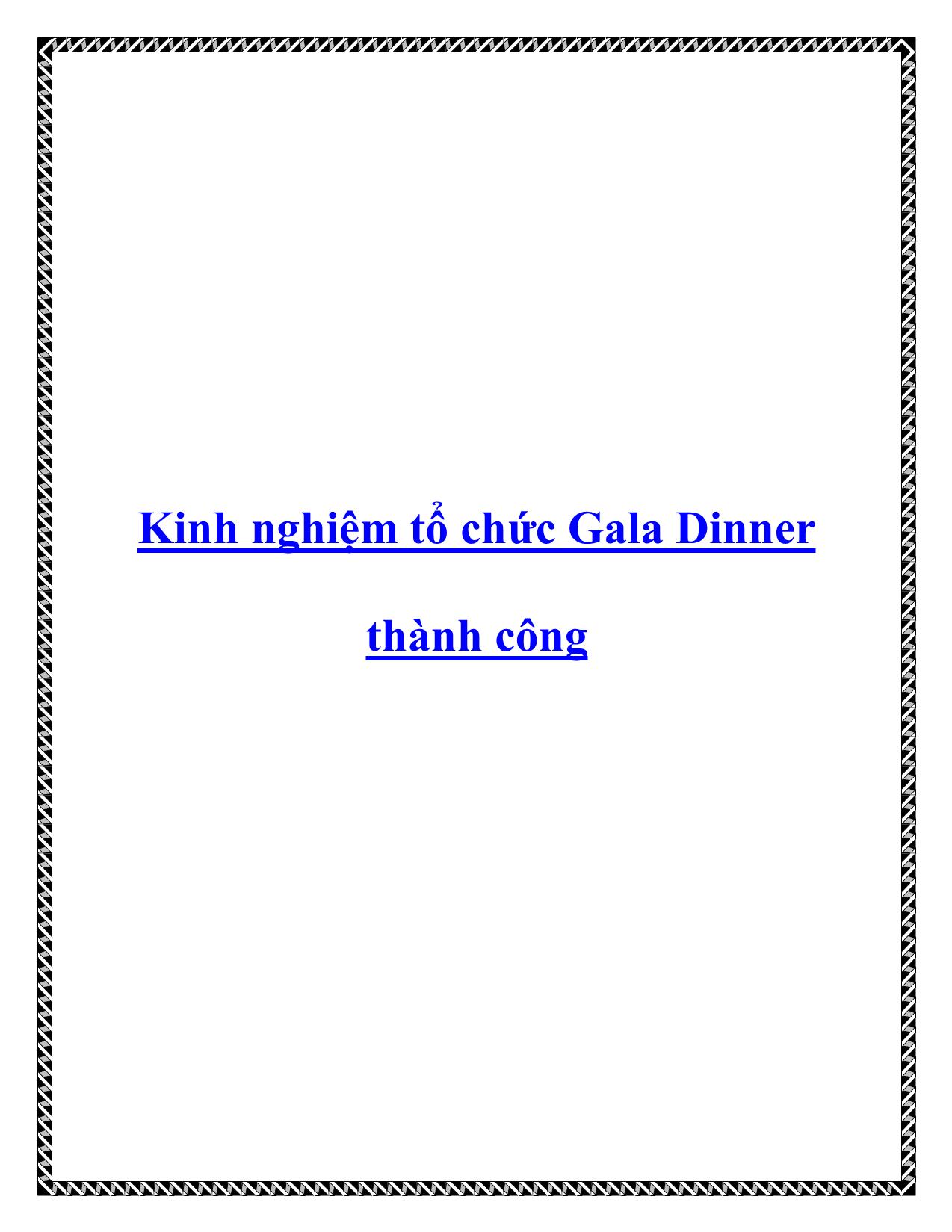 Kinh nghiệm tổ chức Gala Dinner thành công trang 1