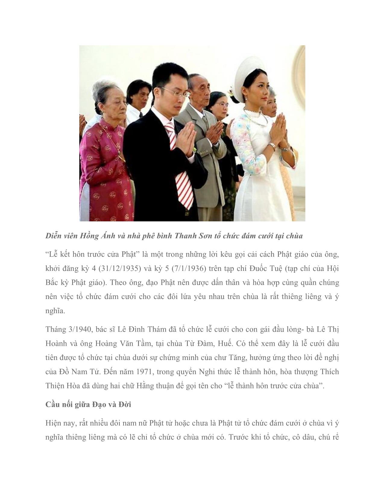 Lễ cưới tại chùa, nét đẹp trong văn hóa cưới hỏi trang 2
