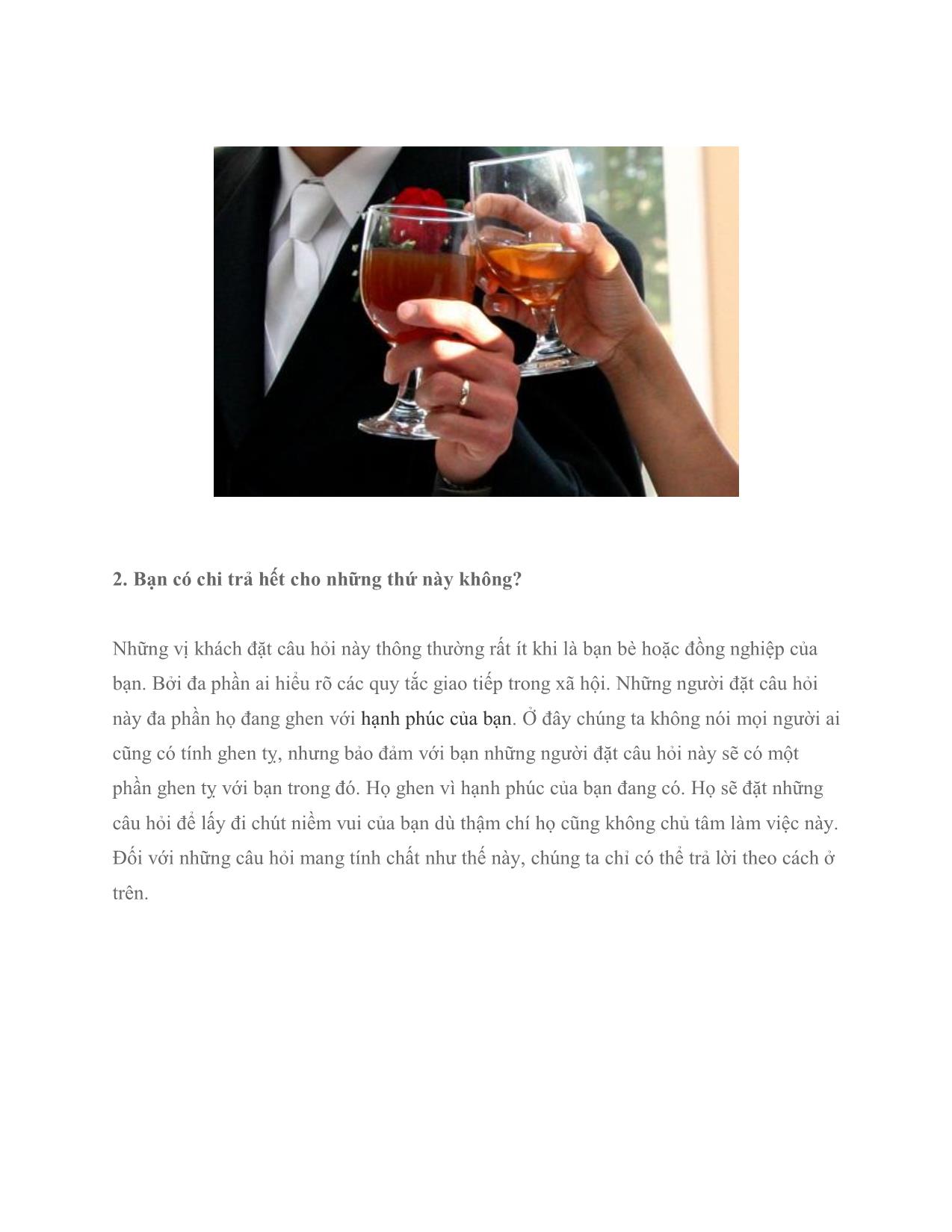 Trả lời 7 câu hỏi không mong đợi của khách dự tiệc cưới trang 4
