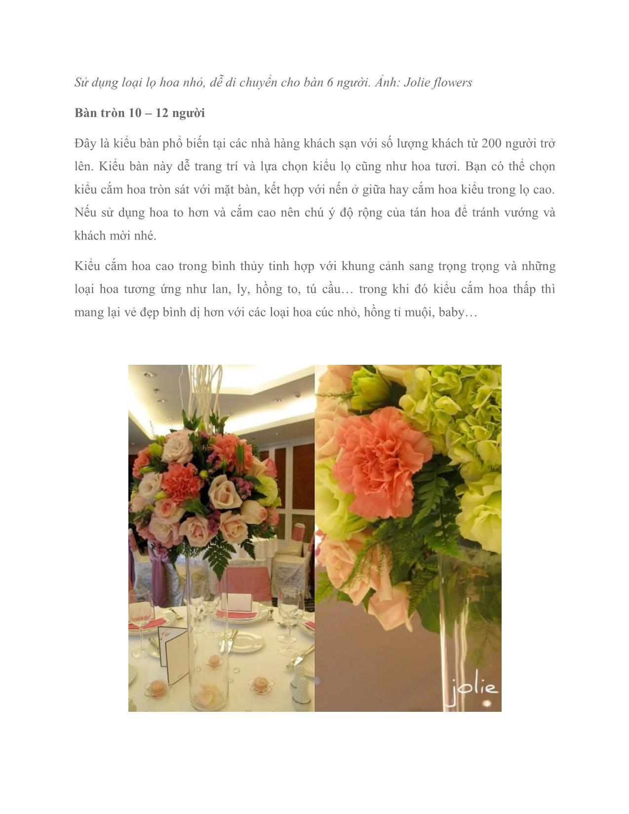 Trang trí hoa cho bàn tiệc trong ngày cưới trang 2