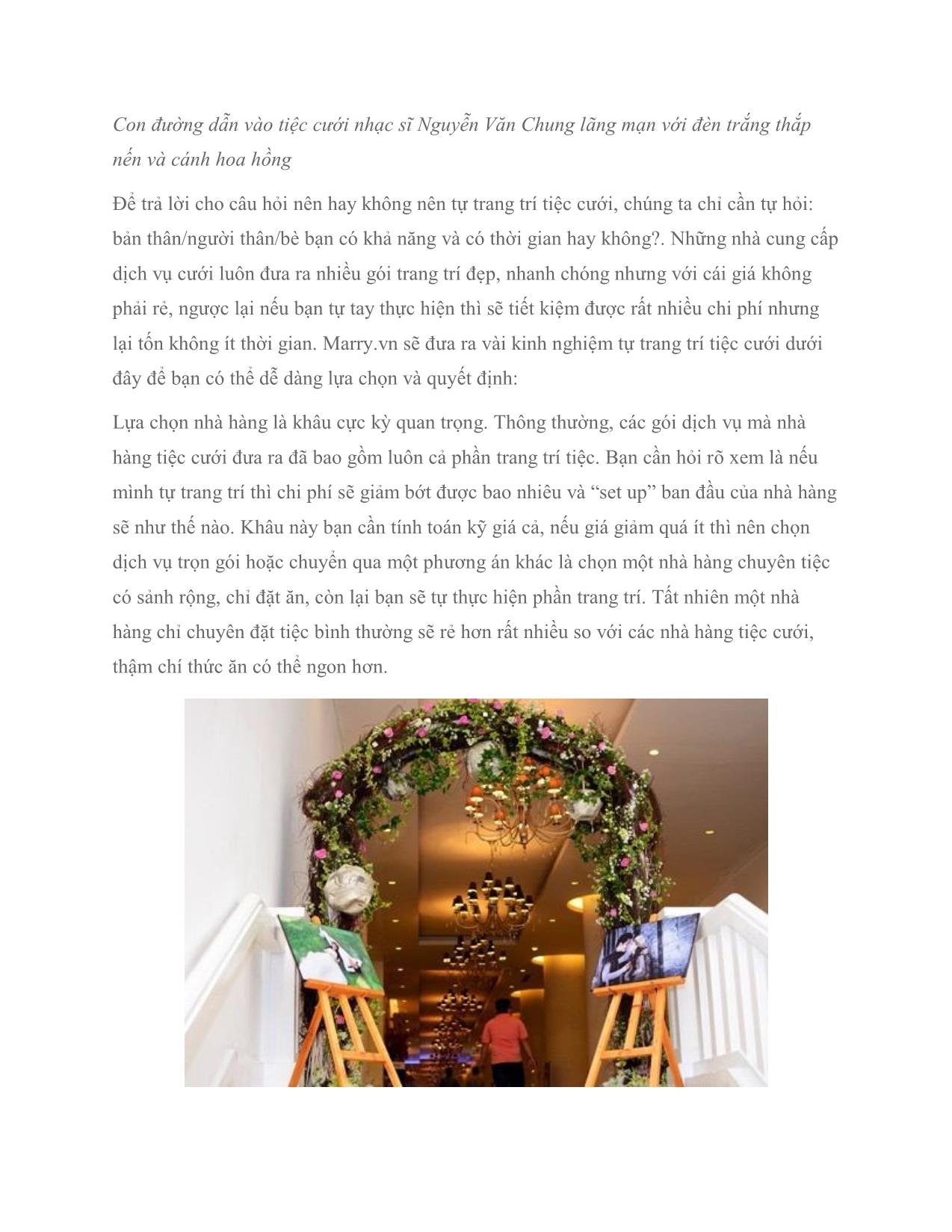 Tự trang trí tiệc cưới tại nhà hàng: Nên hay không nên trang 2