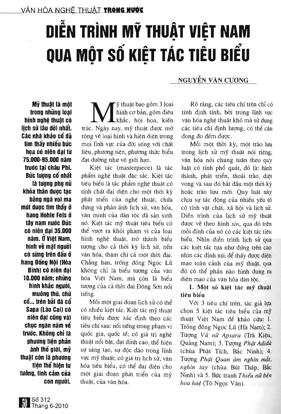 Diễn trình Mĩ thuật Viet Nam qua một số kiệt tác tiêu biểu trang 1