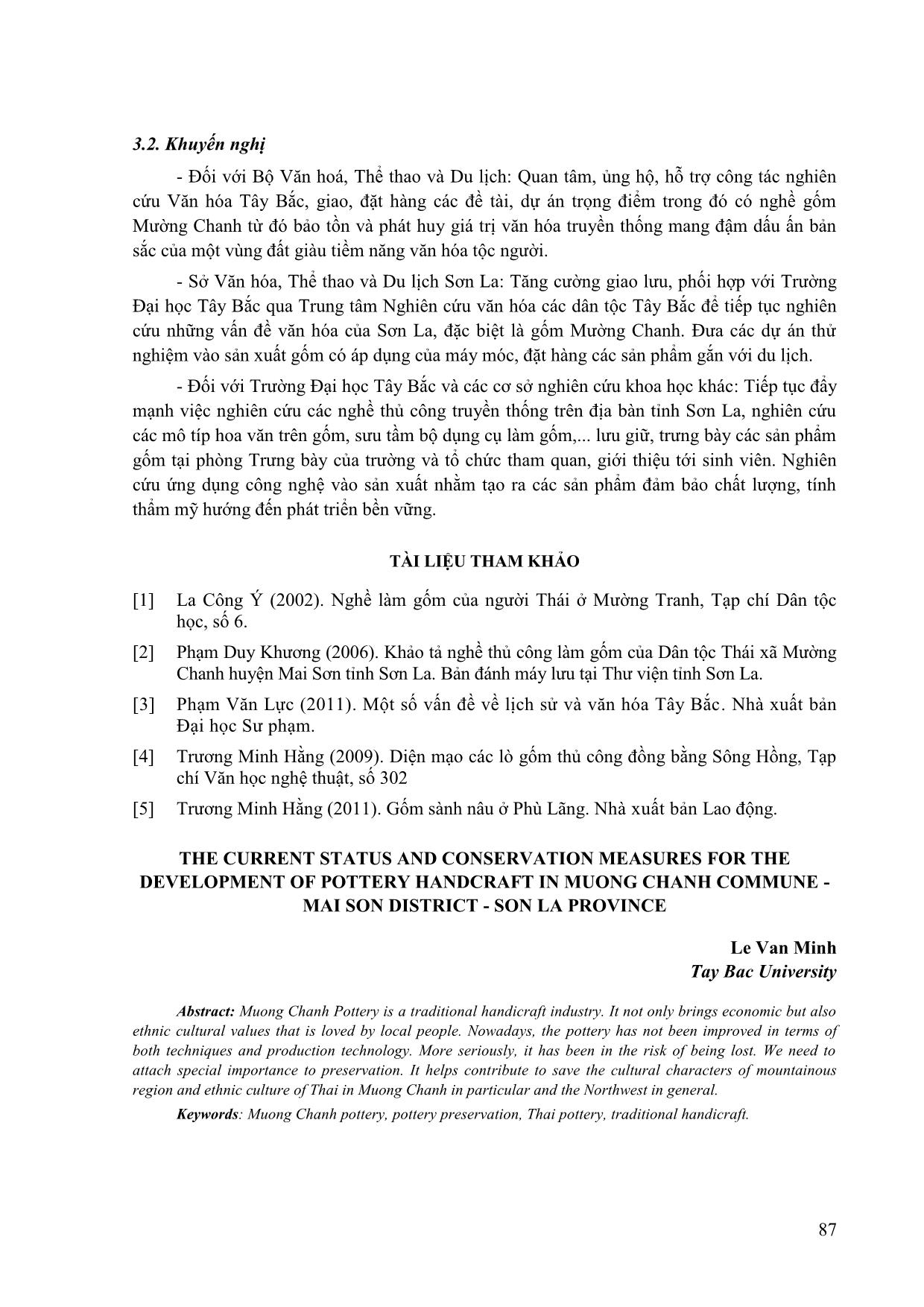Hiện trạng và giải pháp bảo tồn, phát triển nghề gốm Mường chanh - Mai sơn - Sơn La trang 6