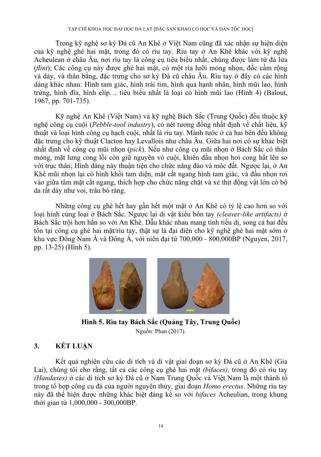 Kỹ nghệ sơ kỳ đá cũ An khê ở Việt Nam với cái gọi là con đường movius trang 8