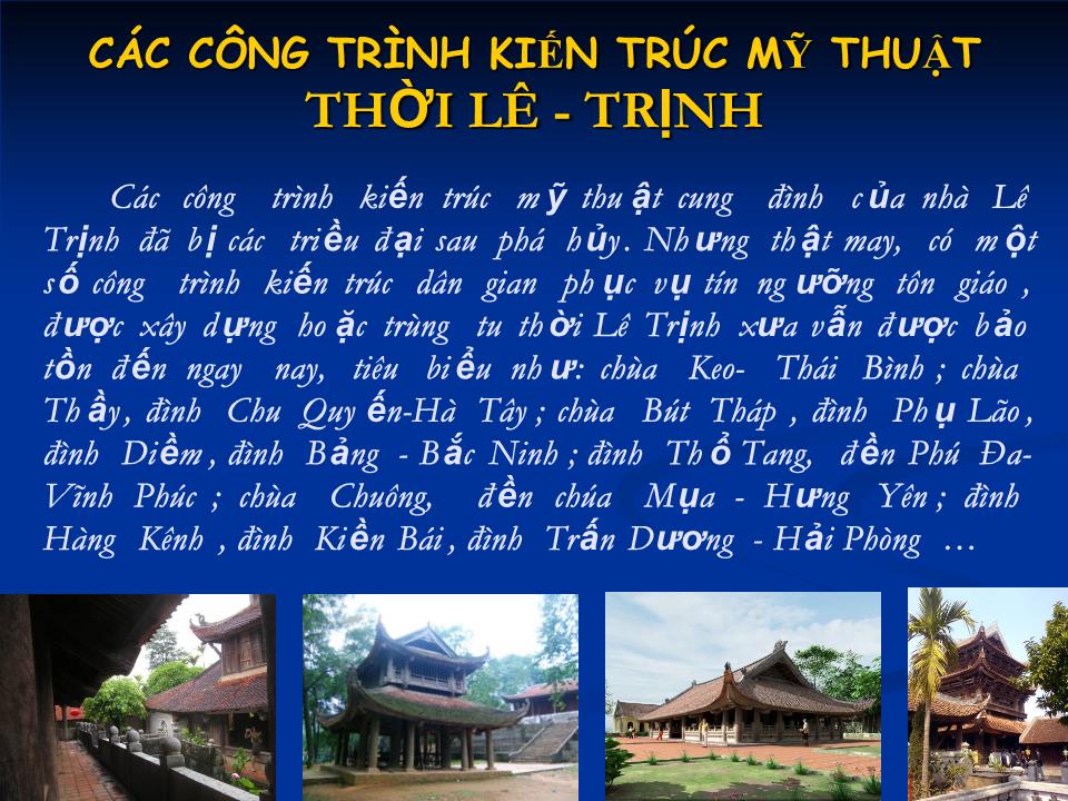 Một số công trình mỹ thuật kiến trúc dân gian thời lê - Trịnh ở Việt Nam và Hải phòng trang 4