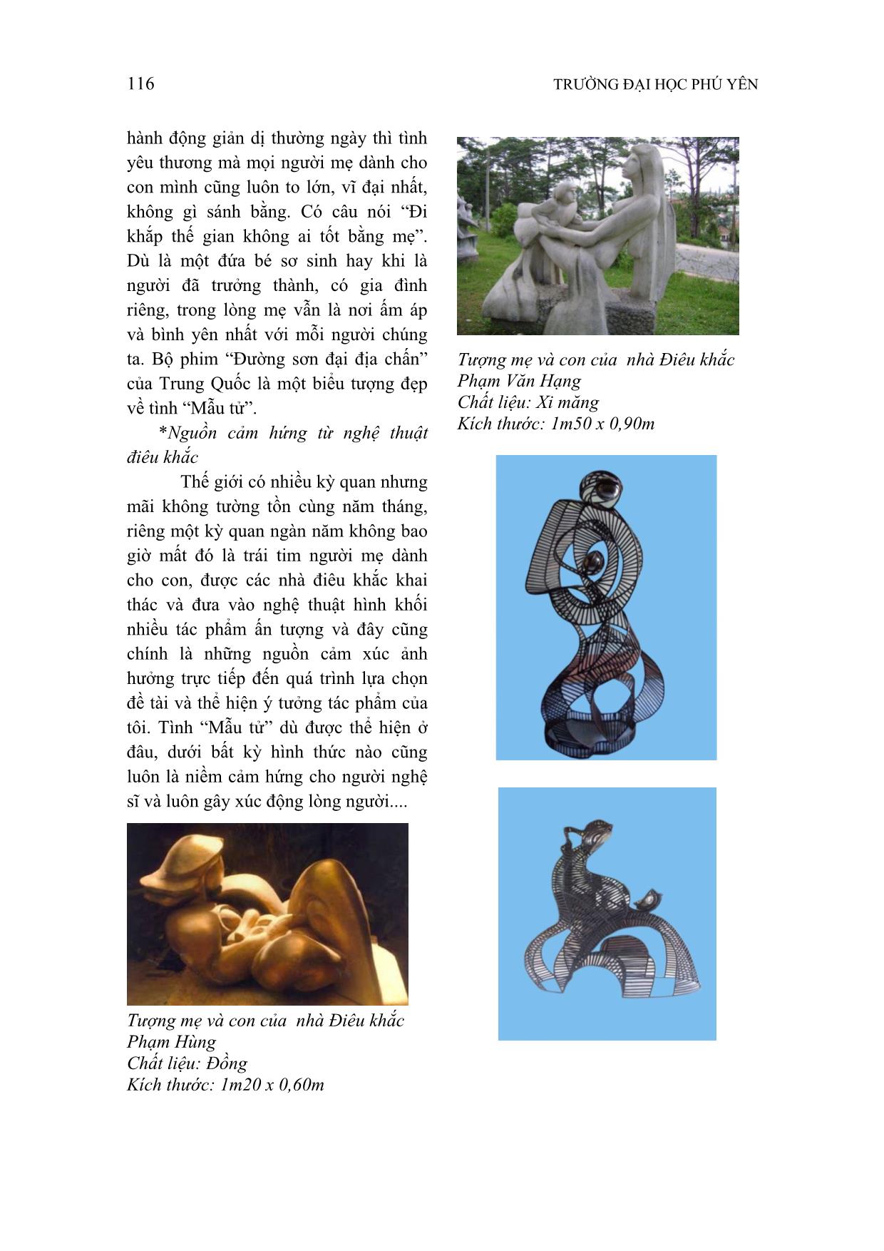 Qui trình hình thành concept trong sáng tạo nghệ thuật điêu khắc với chủ đề tình mẫu tử trang 6